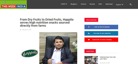 From Dry Fruits to Dried Fruits, Happilo serves high nutrition snacks sourced directly from farms