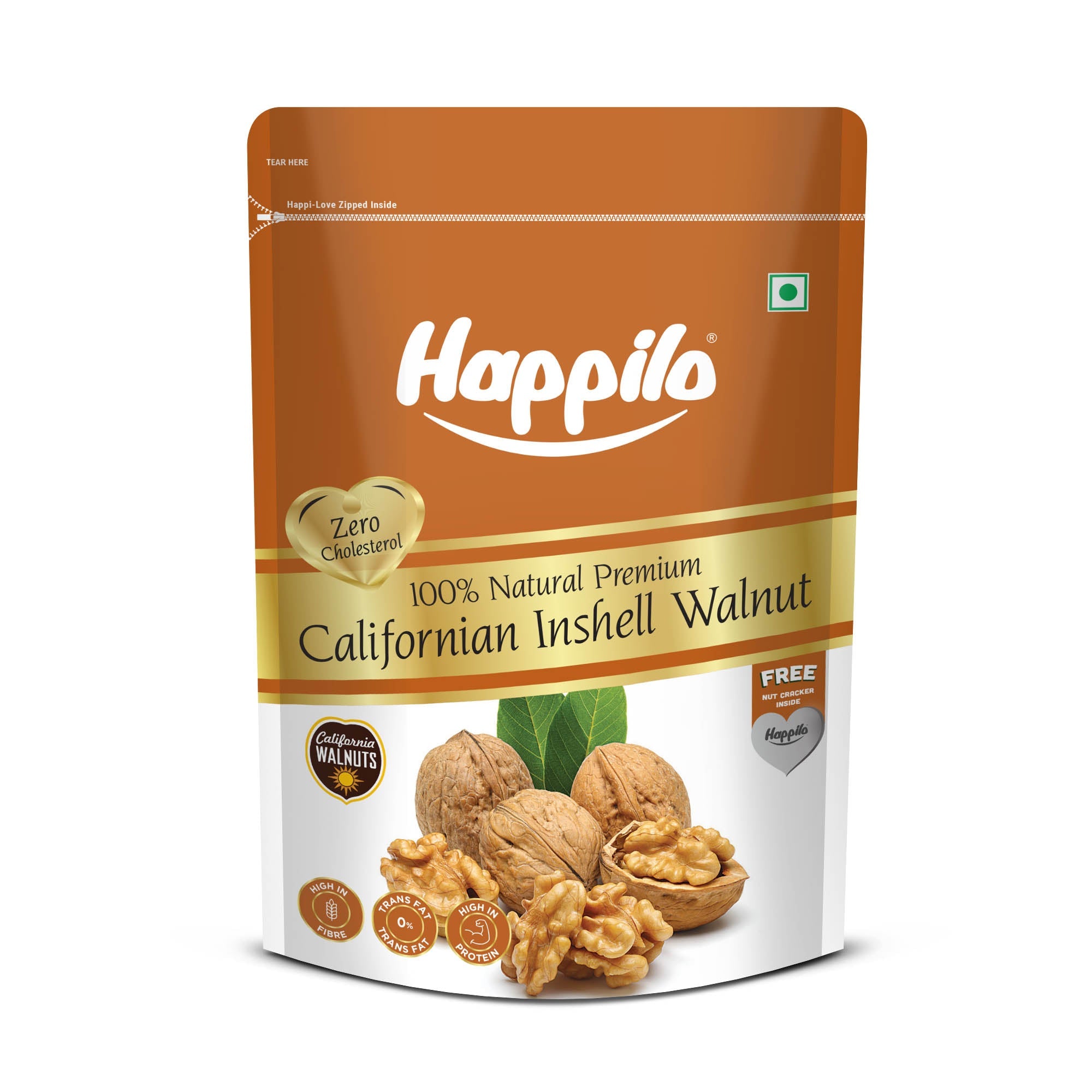 Happilo Premium Whole California Inshell Walnuts with Free Nut Cracker