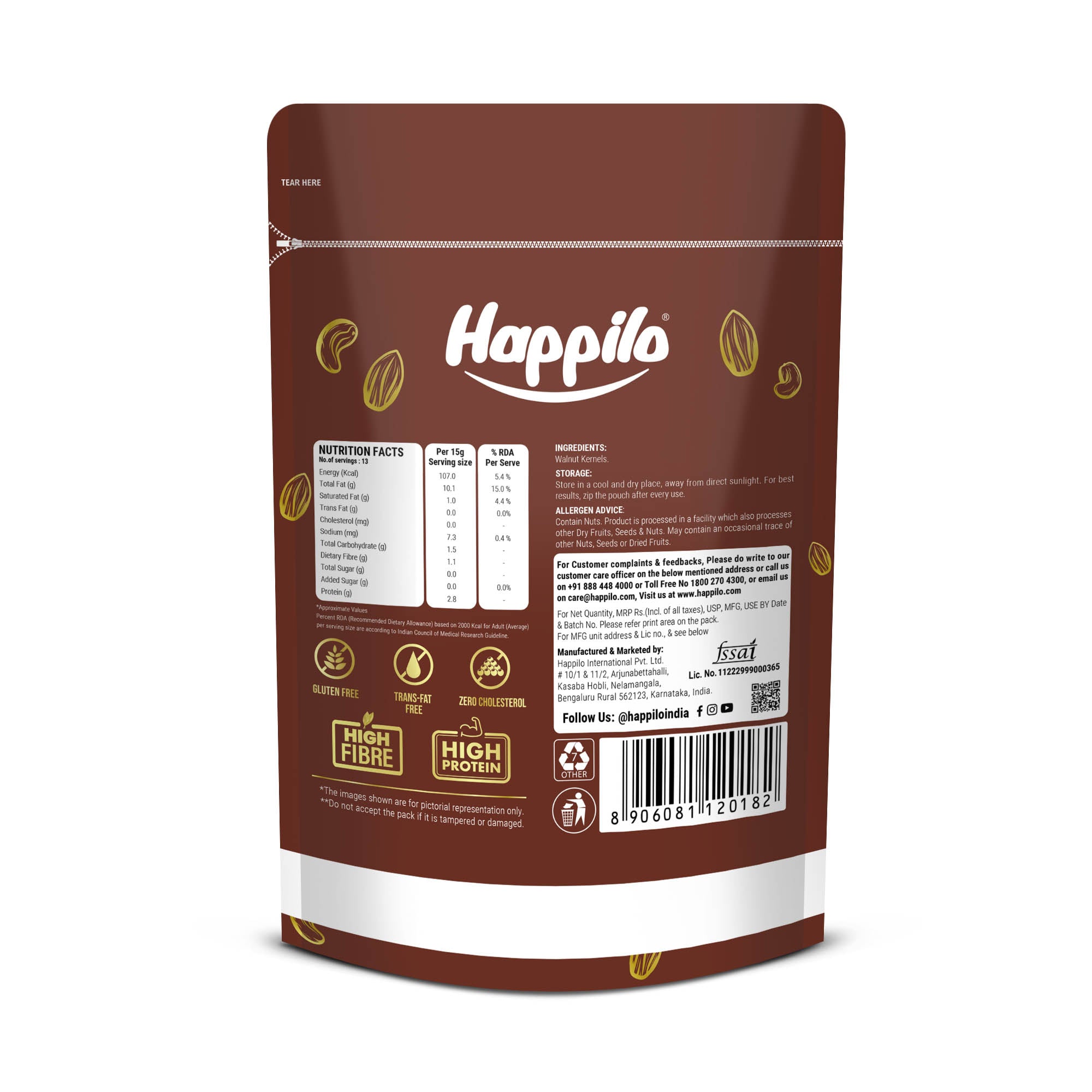 Happilo 100% Natural Kashmiri Walnut Kernels