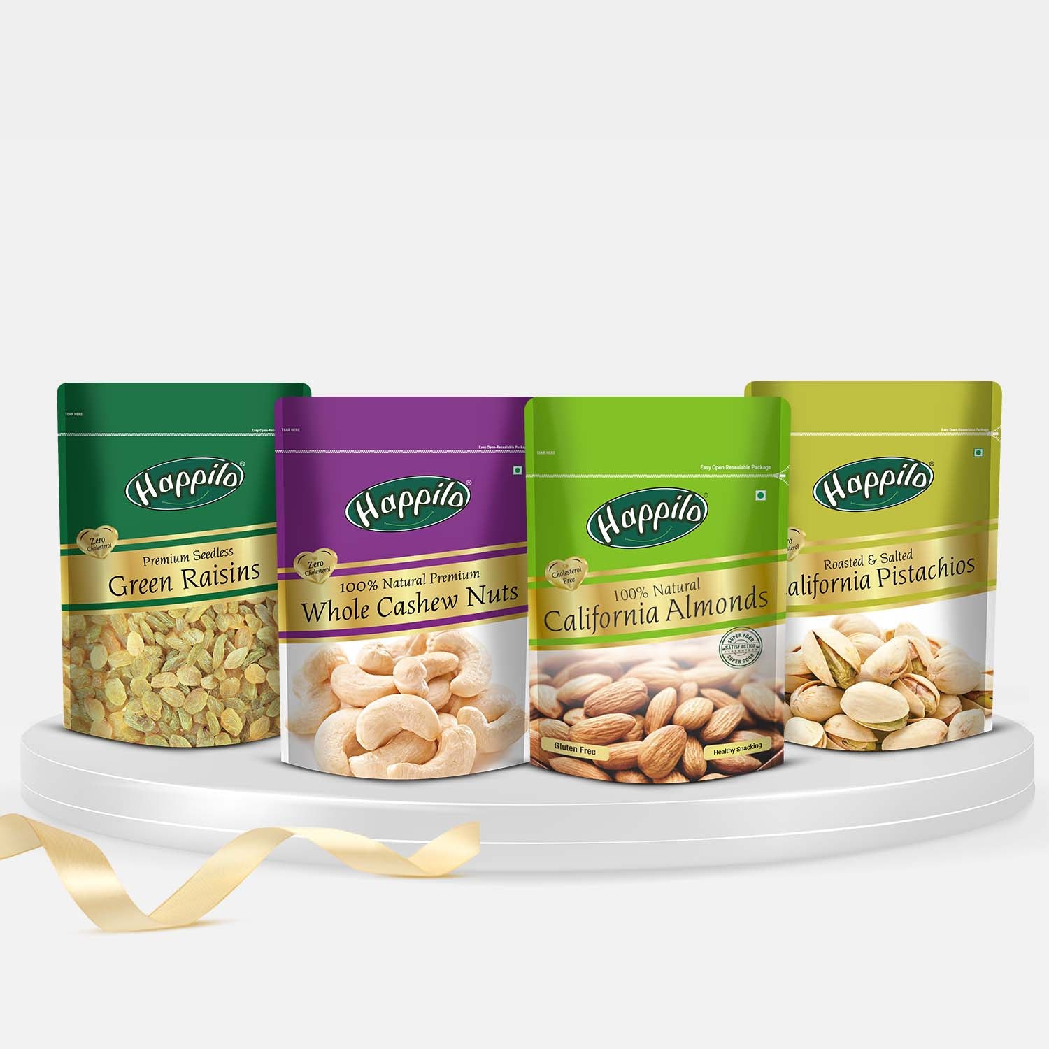 Dry Fruits Combo 850g (Almonds 200g, Raisins 250g, Cashews 200g, Roasted Pistachios 200g)