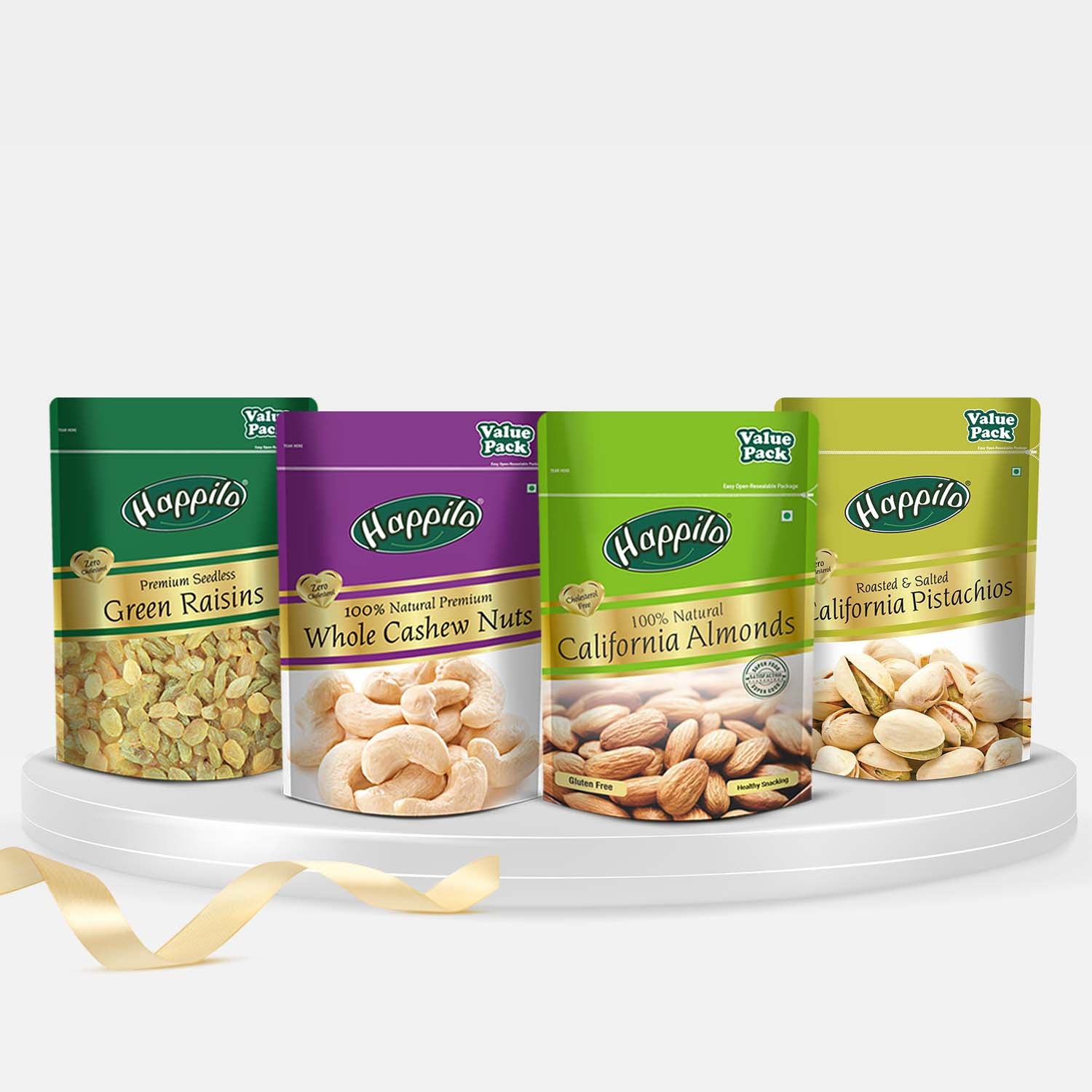 Super Value Combo 2kg (Almonds, Cashews, Pistachios, Raisins 500g Each)