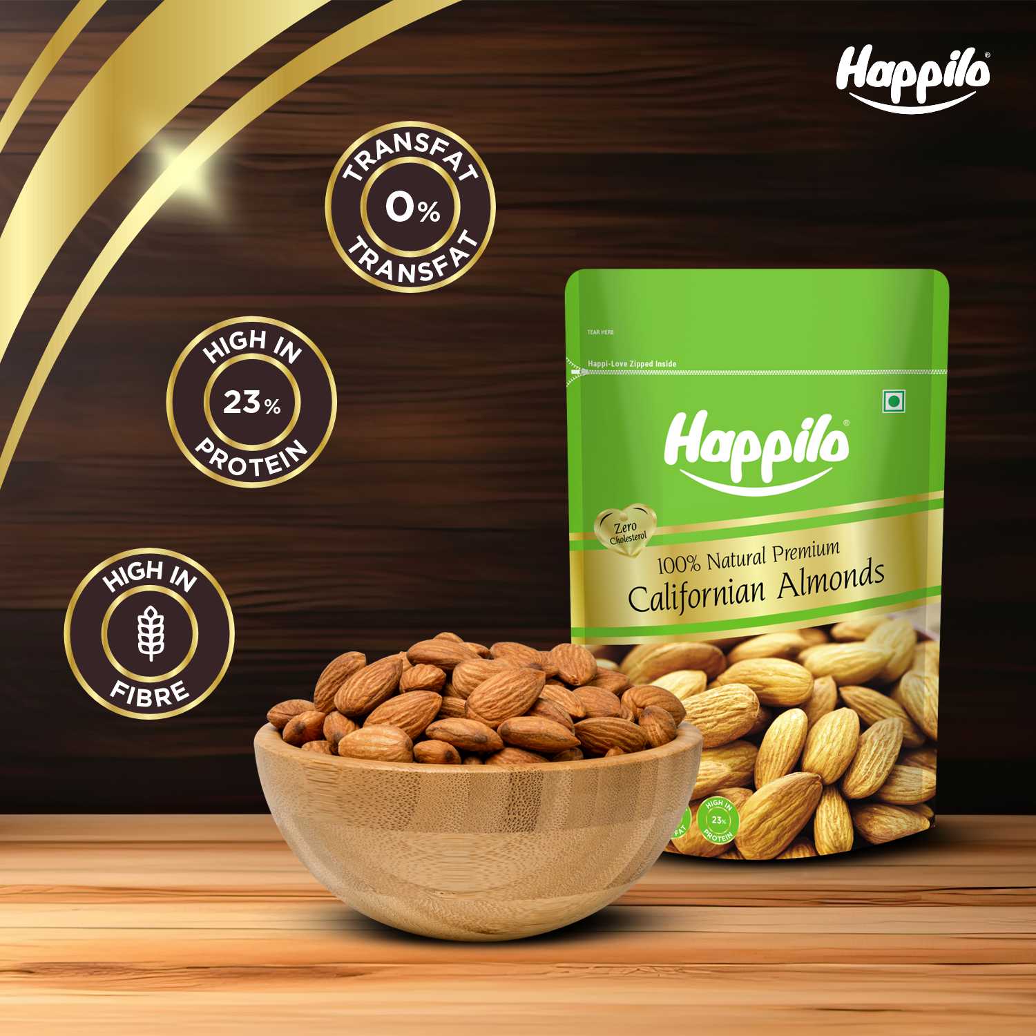Happilo 100% Natural Premium Californian Almonds