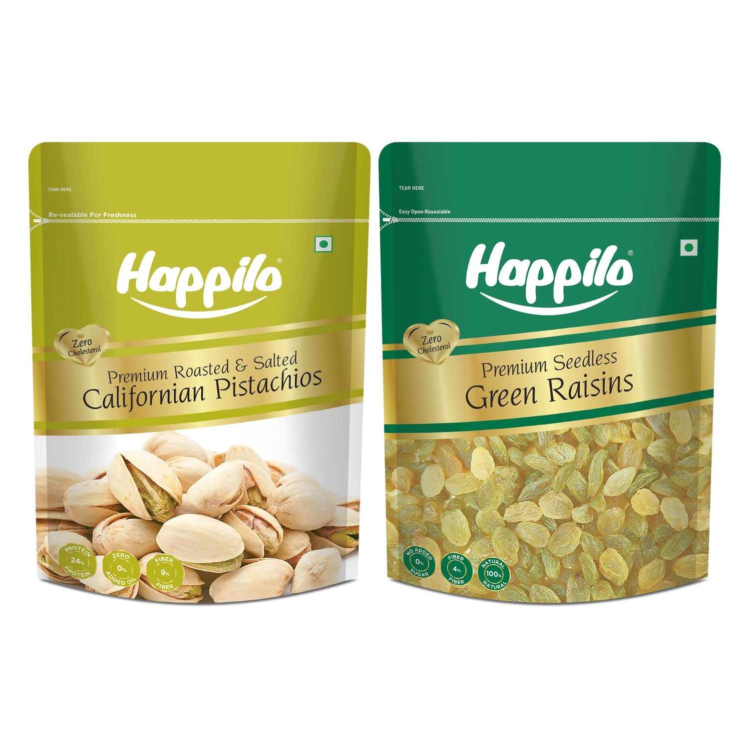 Happilo Premium Super Value Pack Combo 900g (Pista 450g & Raisins 450g)