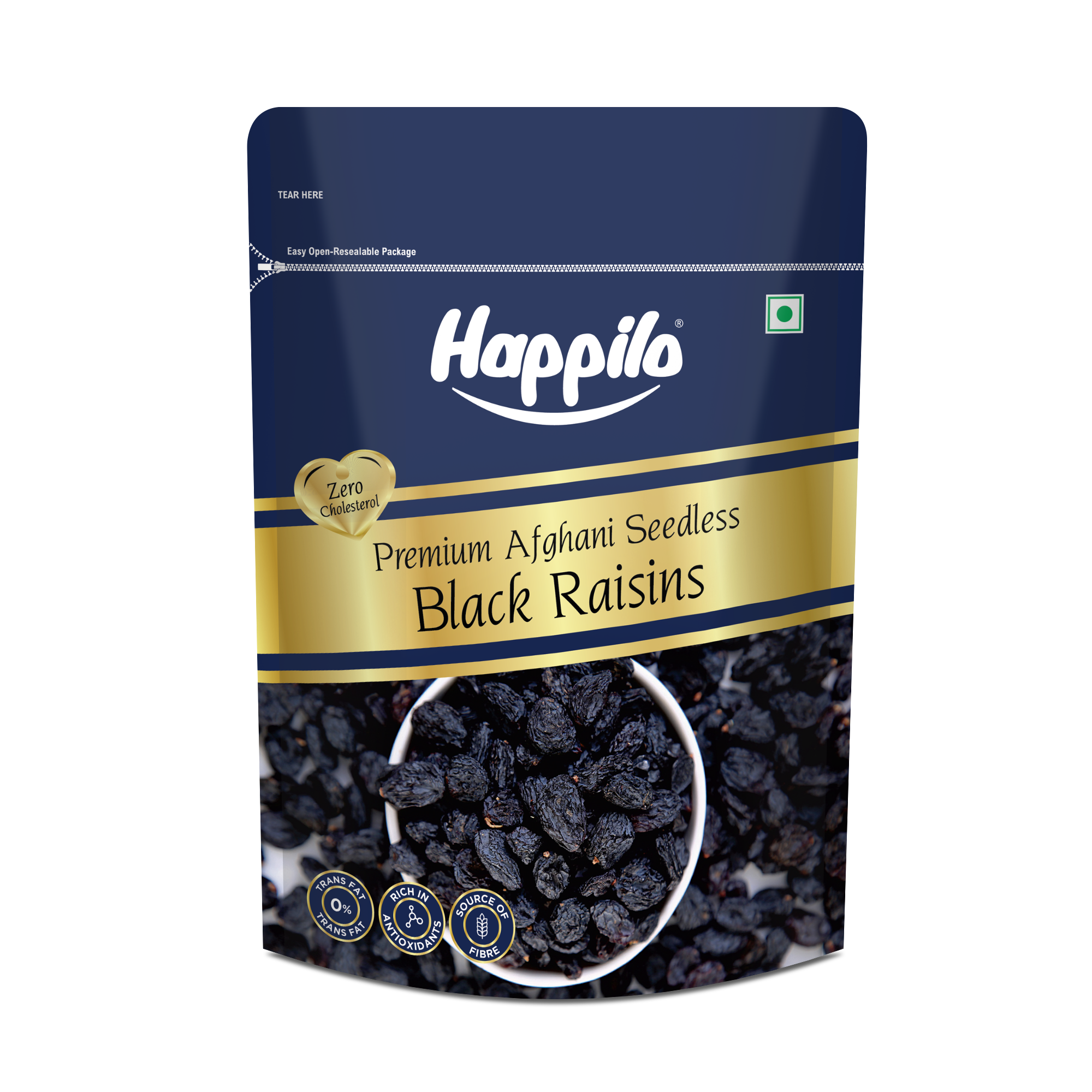 Happilo Premium Seedless Afghani Black Raisins