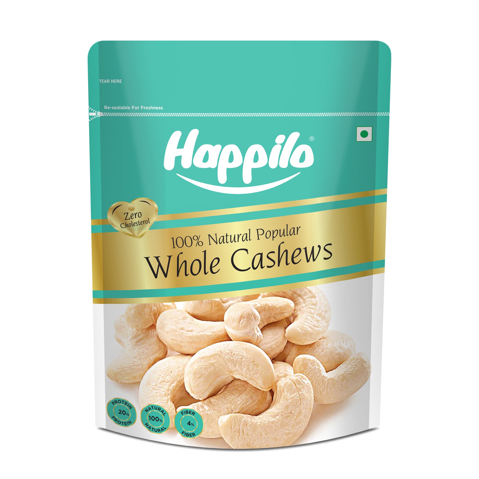 Happilo Natural Popular Cashews, Nutritious & Delicious Nuts, Signature Plain, High Fiber, Rich In Protein, 400g