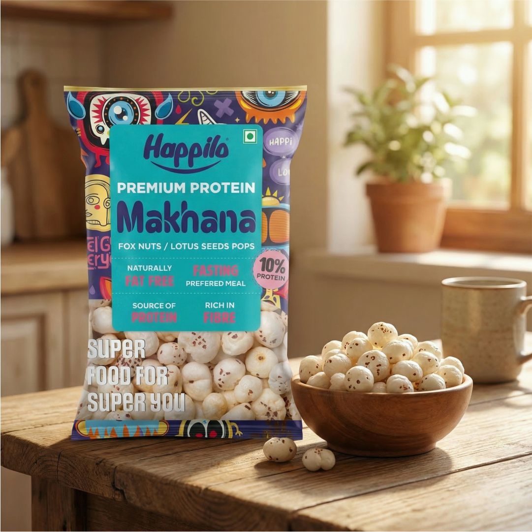 Happilo Premium All Natural Fox Nuts (Phool Makhana) 100g | Lotus Seeds, Gorgon Nuts | No added Preservatives and No artificial Flavours