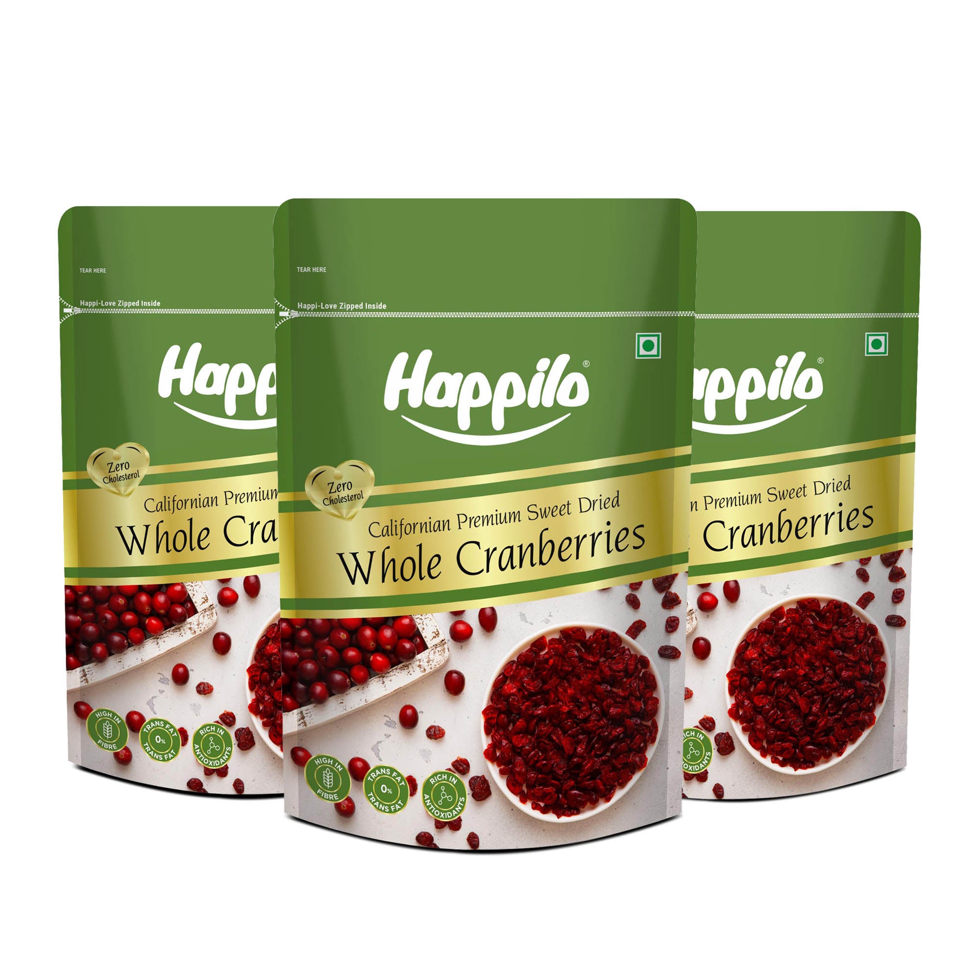 Happilo Premium Californian Dried Whole Cranberries