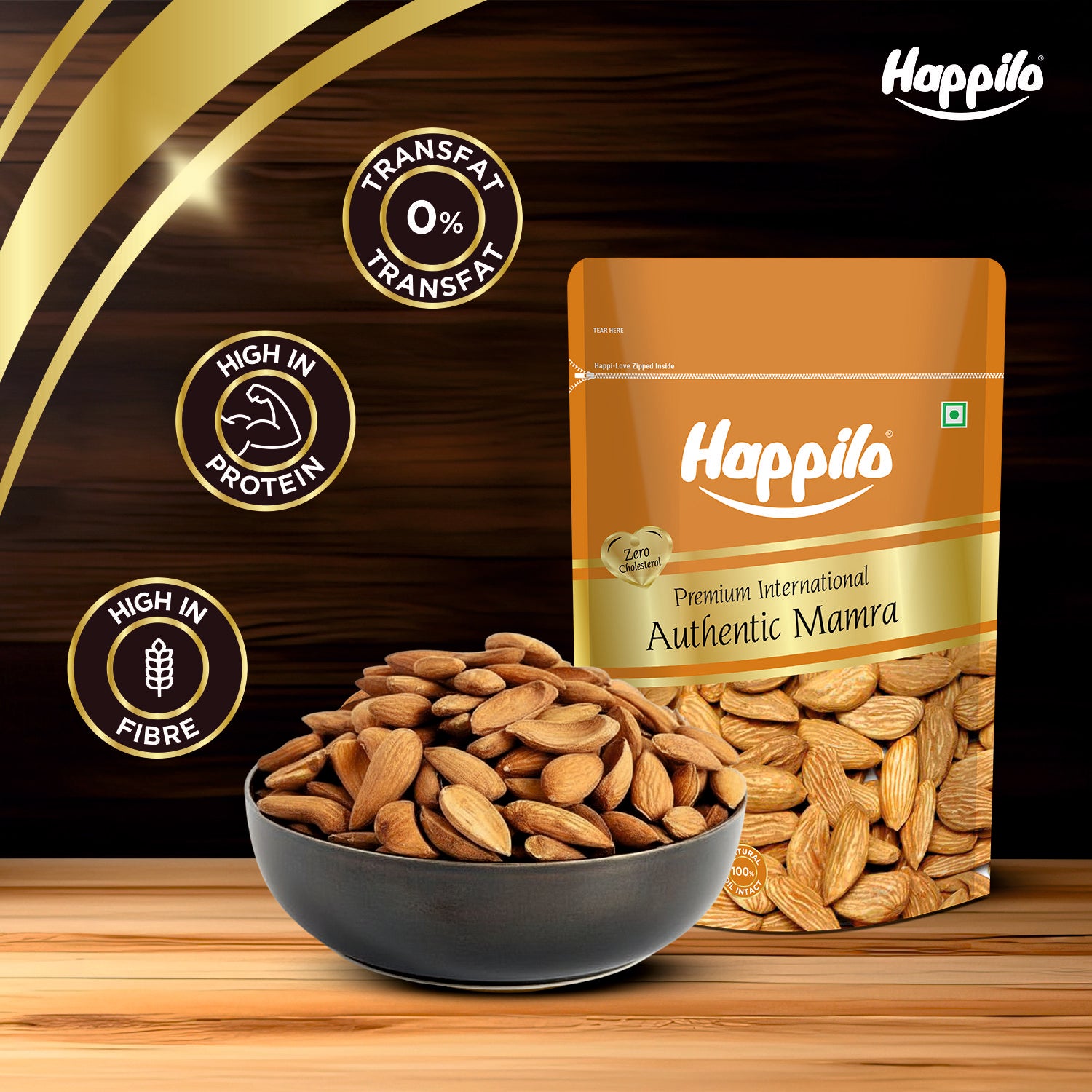 Happilo Premium Raw Mamra Almonds