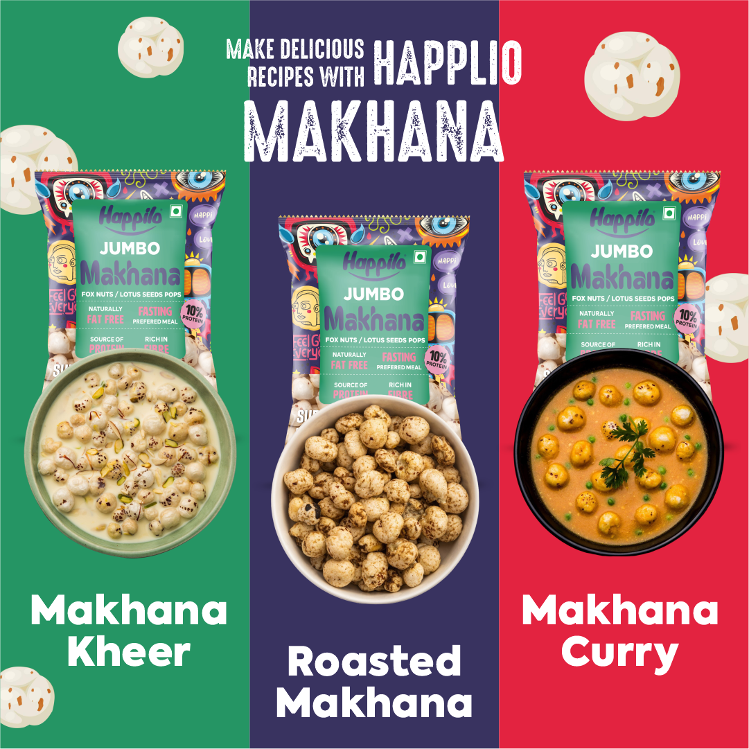 Happilo Premium Jumbo Fox Nuts (Phool Makhana) 200g | Lotus Seeds, Gorgon Nuts | Crunchy & Nutritious | No added Preservatives and No artificial Flavours