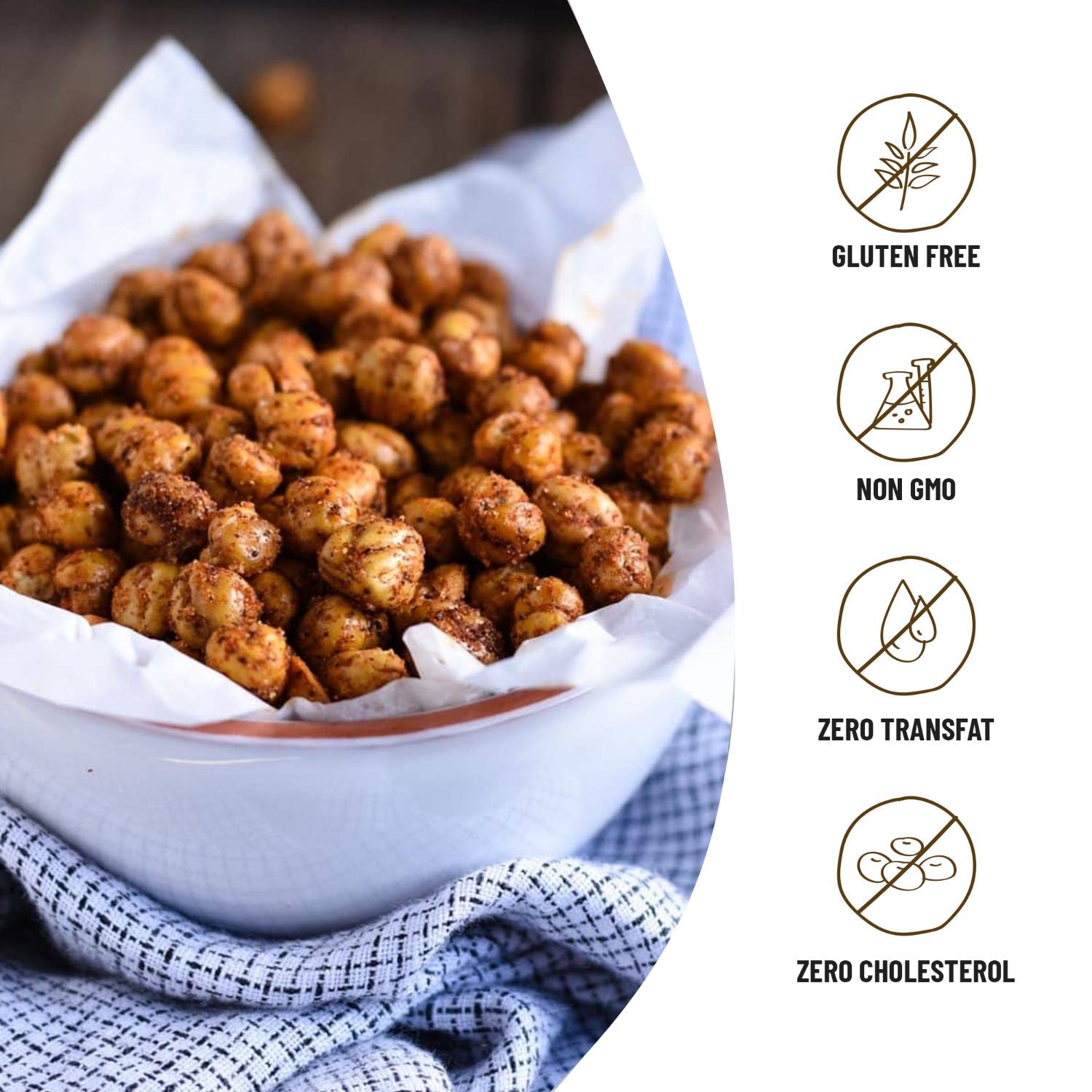 Happilo Premium Super Snack Peri Peri Chickpeas (Pack Of 3) 110g each, Crunchy and Delicious, Super Healthy