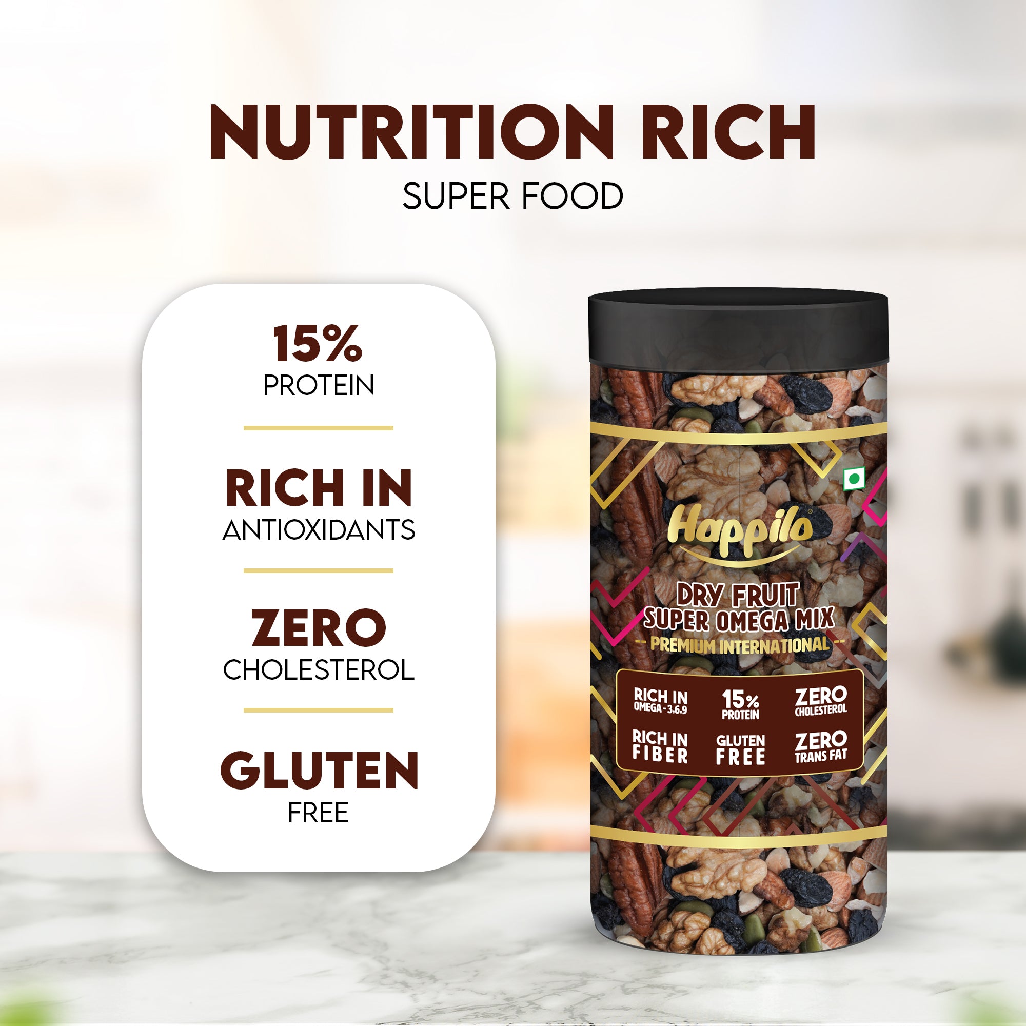 Happilo Premium International Dry Fruit Super Omega Mix 500g