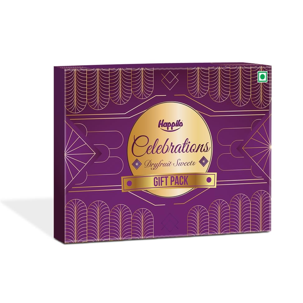 Happilo Celebration Dry Fruit Sweet Gift Pack 120g, (Cranberry Cashews, Pistachios, Choco Almonds & Blueberries), Dates Bites (Orignal, Cranberry and Zesty Orange)