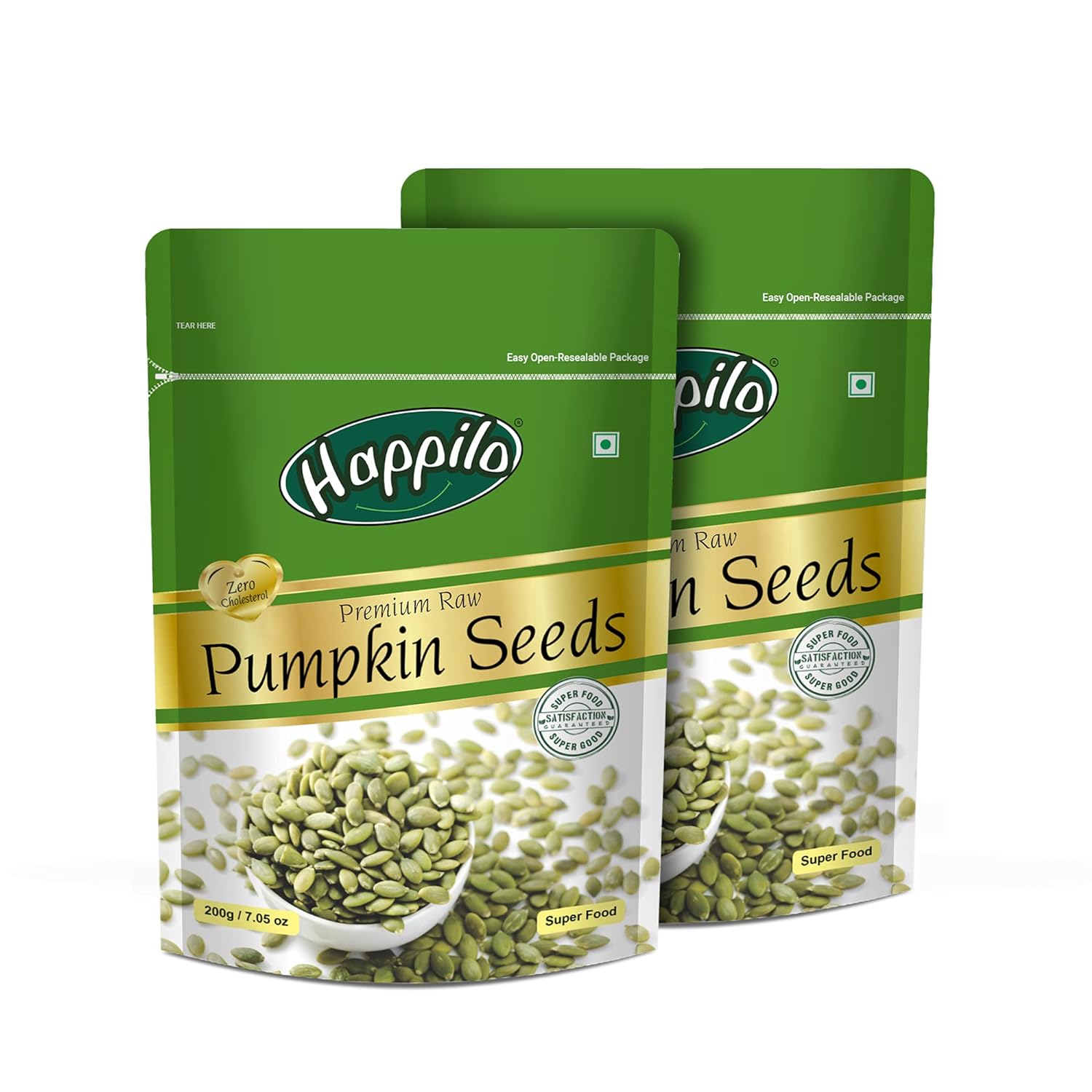 Happilo Premium Pumpkin Seeds, All Natural 200g (Pack of 2)