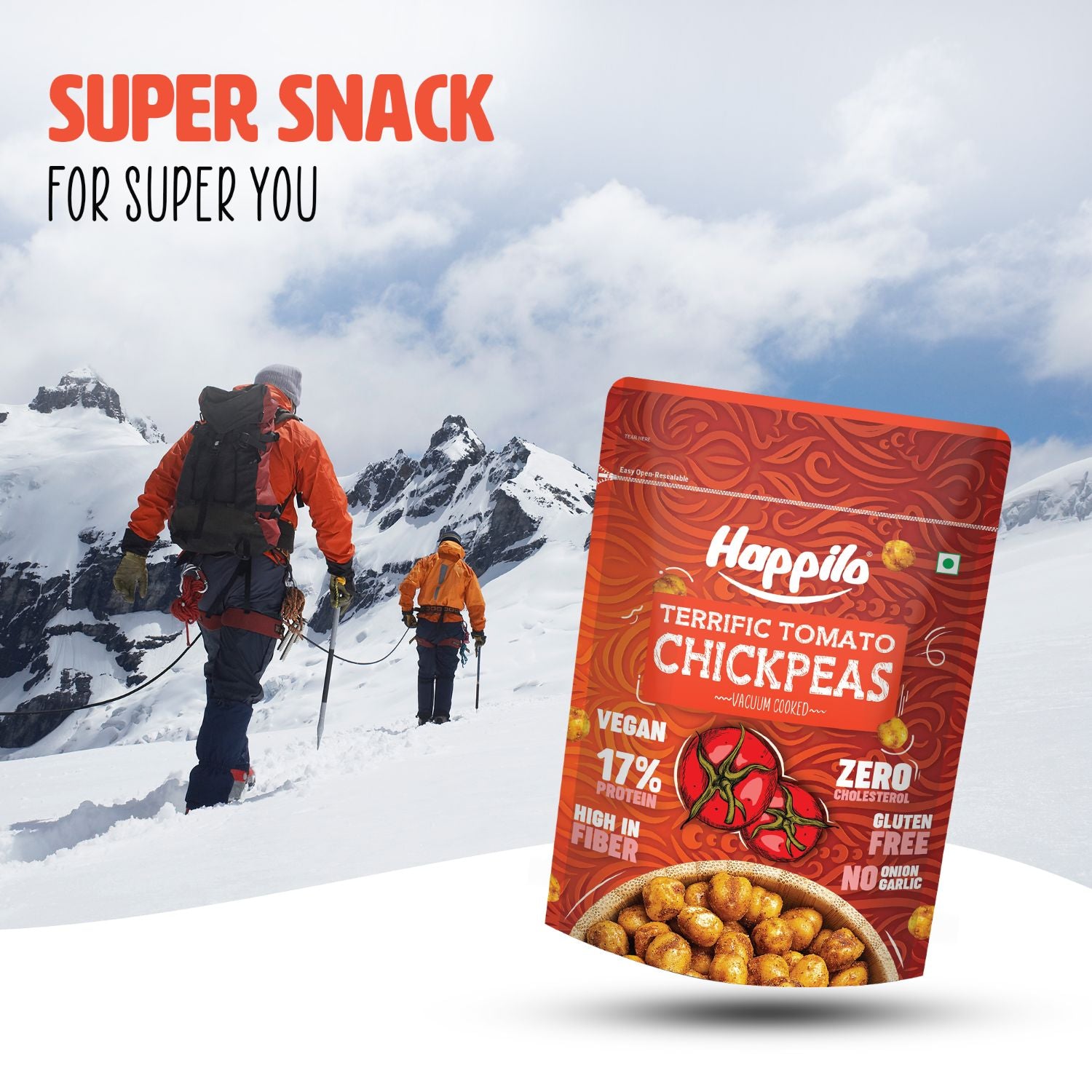 Happilo Premium Super Snack Terrific Tomato Chickpeas (Pack Of 3) 110g each, Crunchy and Delicious, Super Healthy