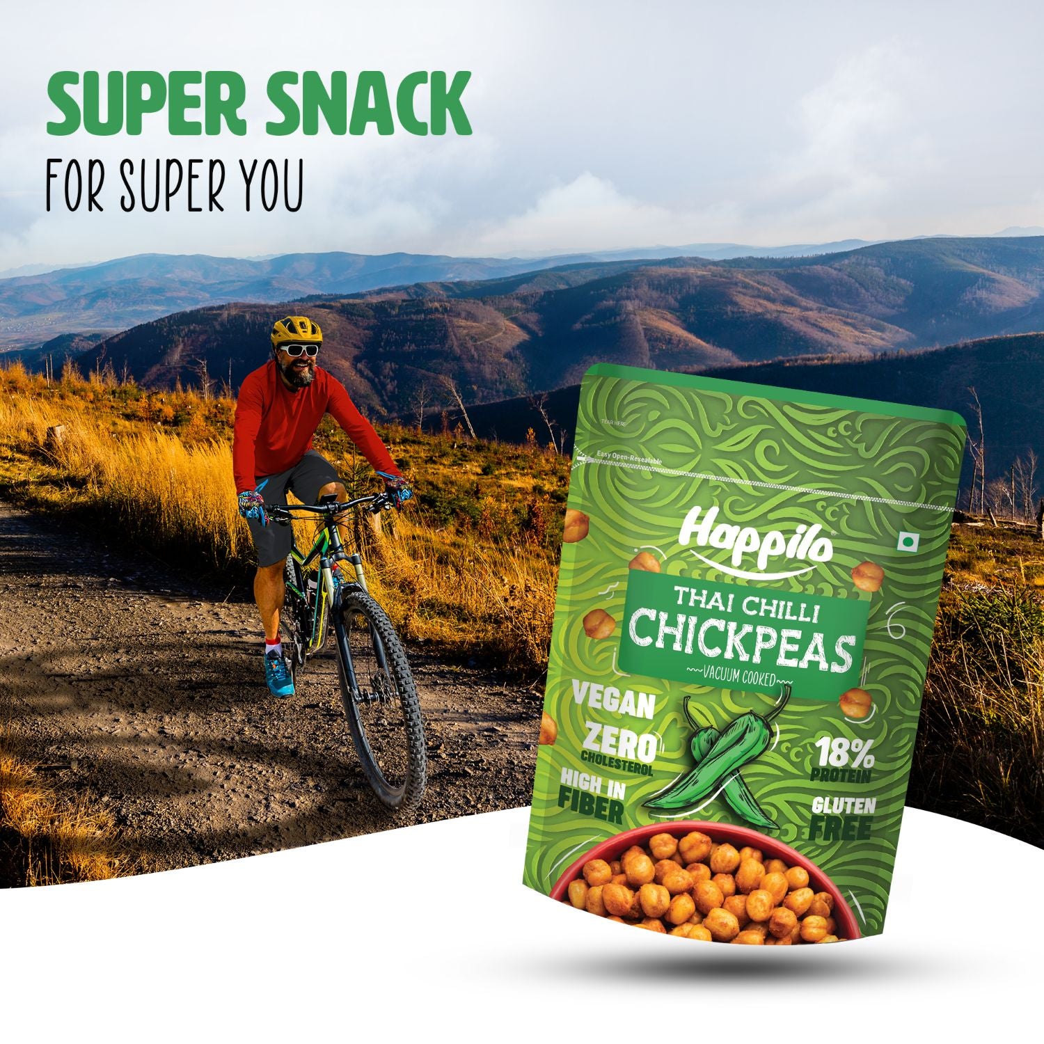 Happilo Premium Super Snack Thai Chilli Chickpeas (Pack Of 3) 110g each, Crunchy and Delicious, Super Healthy
