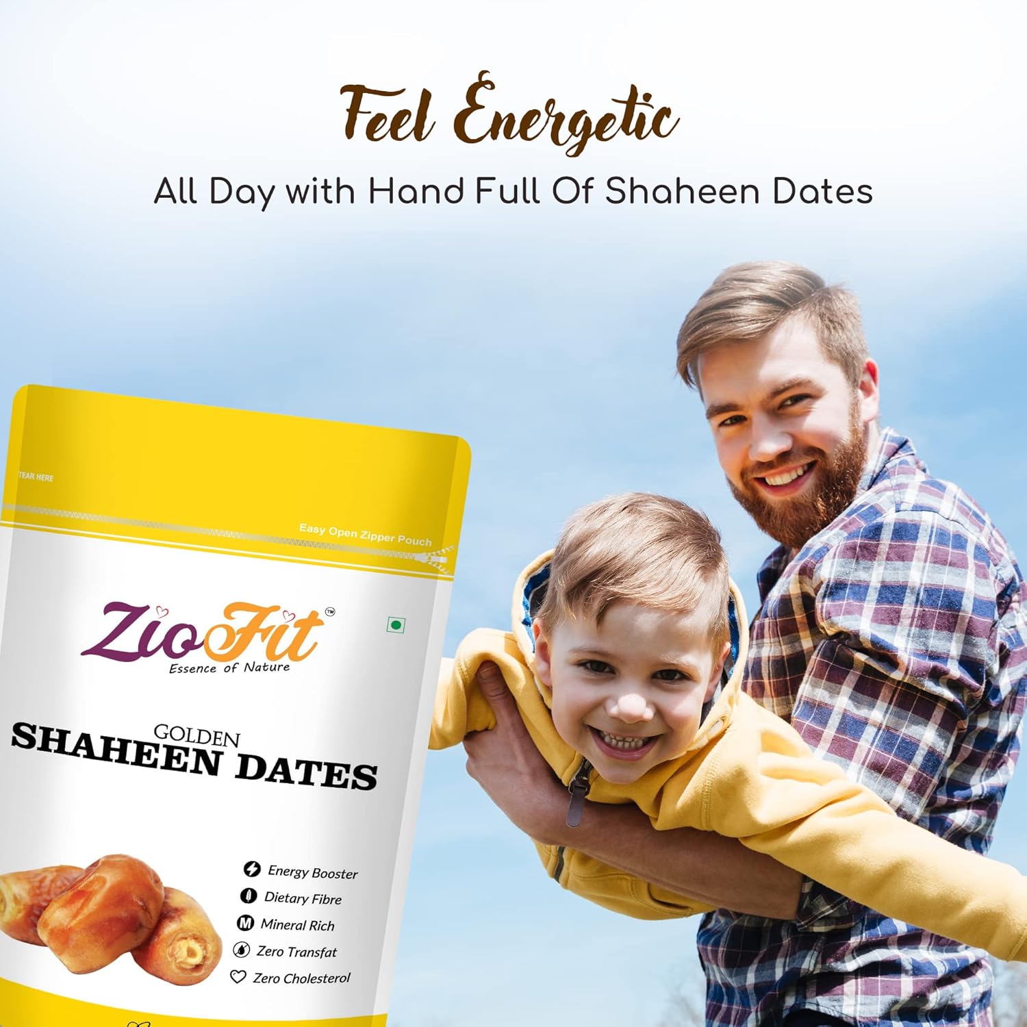 Ziofit Golden Shaheen Dates 250g (Buy 1 Get 1 Free)