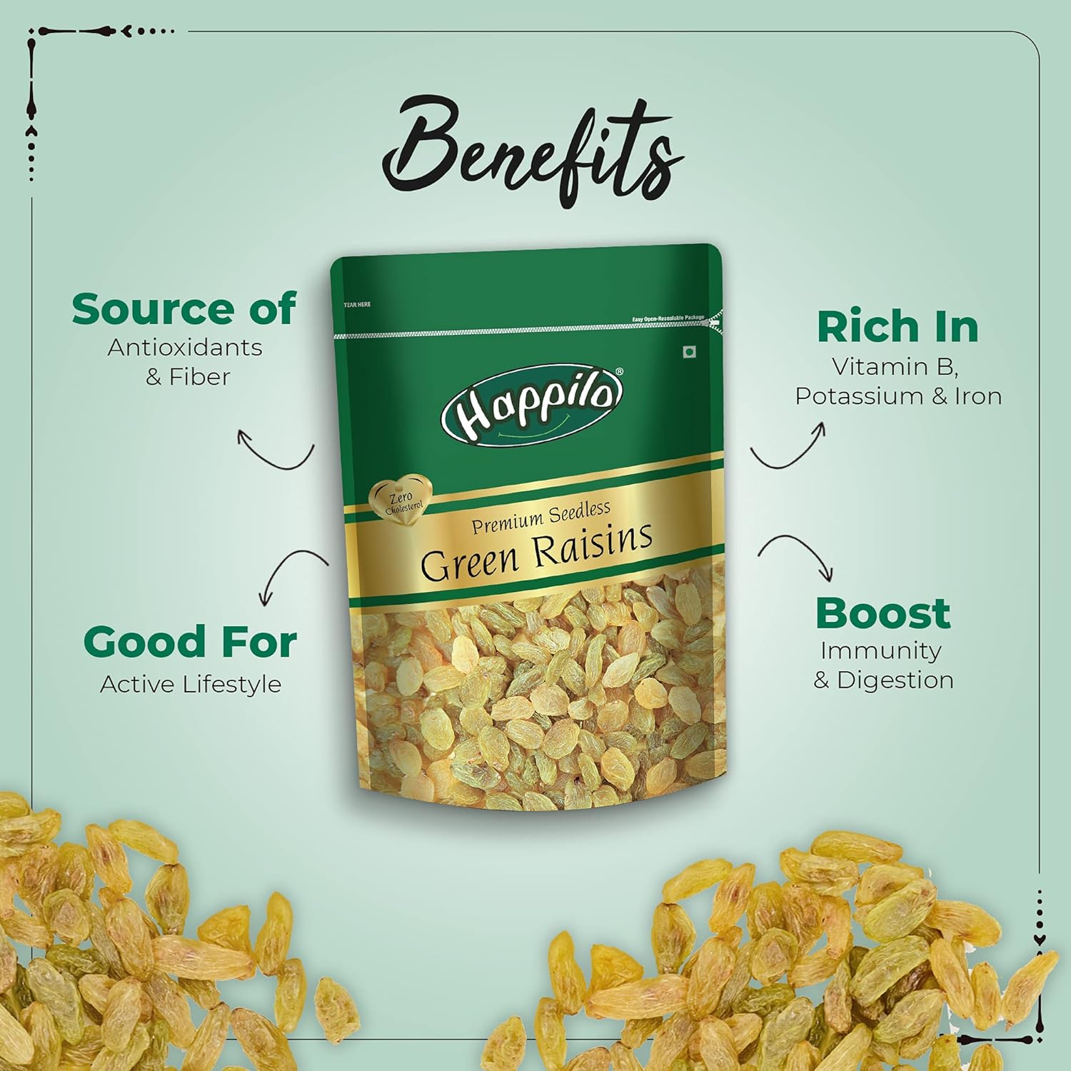 Happilo Premium Dry Fruits Combo 4 (Natural Almonds, Natural Cashews, Raisins, Salted Pistachios 290g)
