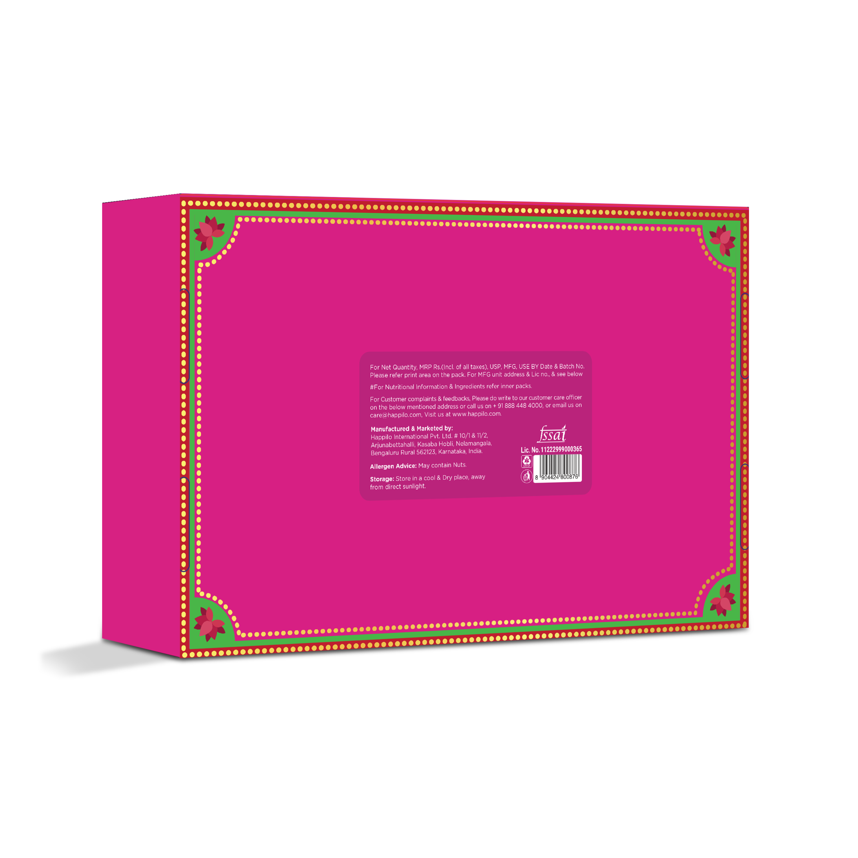 Happilo Gift Box Rakhi, Panchmewa, Date Bites, Roli chawal, Designer Plate, Rakhi & Greeting card
