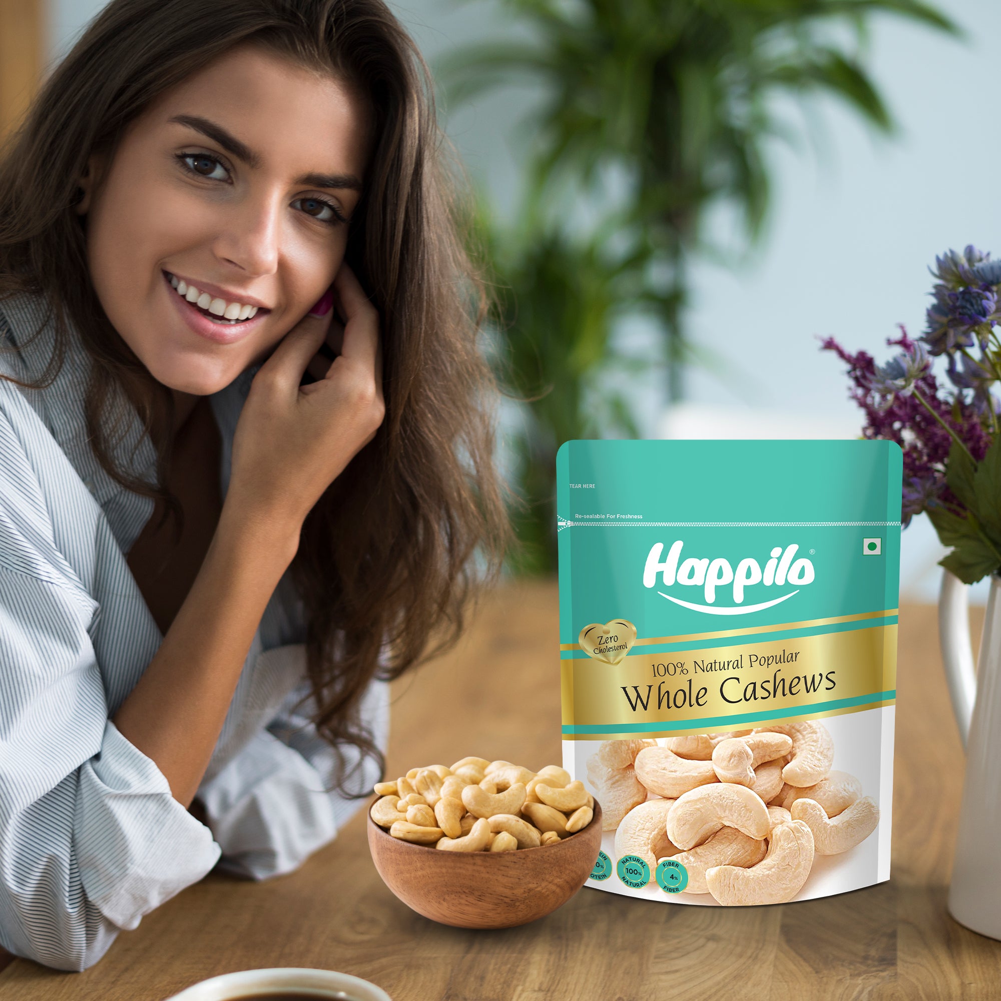 Happilo Natural Popular Cashews, Nutritious & Delicious Nuts, Signature Plain, High Fiber, Rich In Protein, 400g