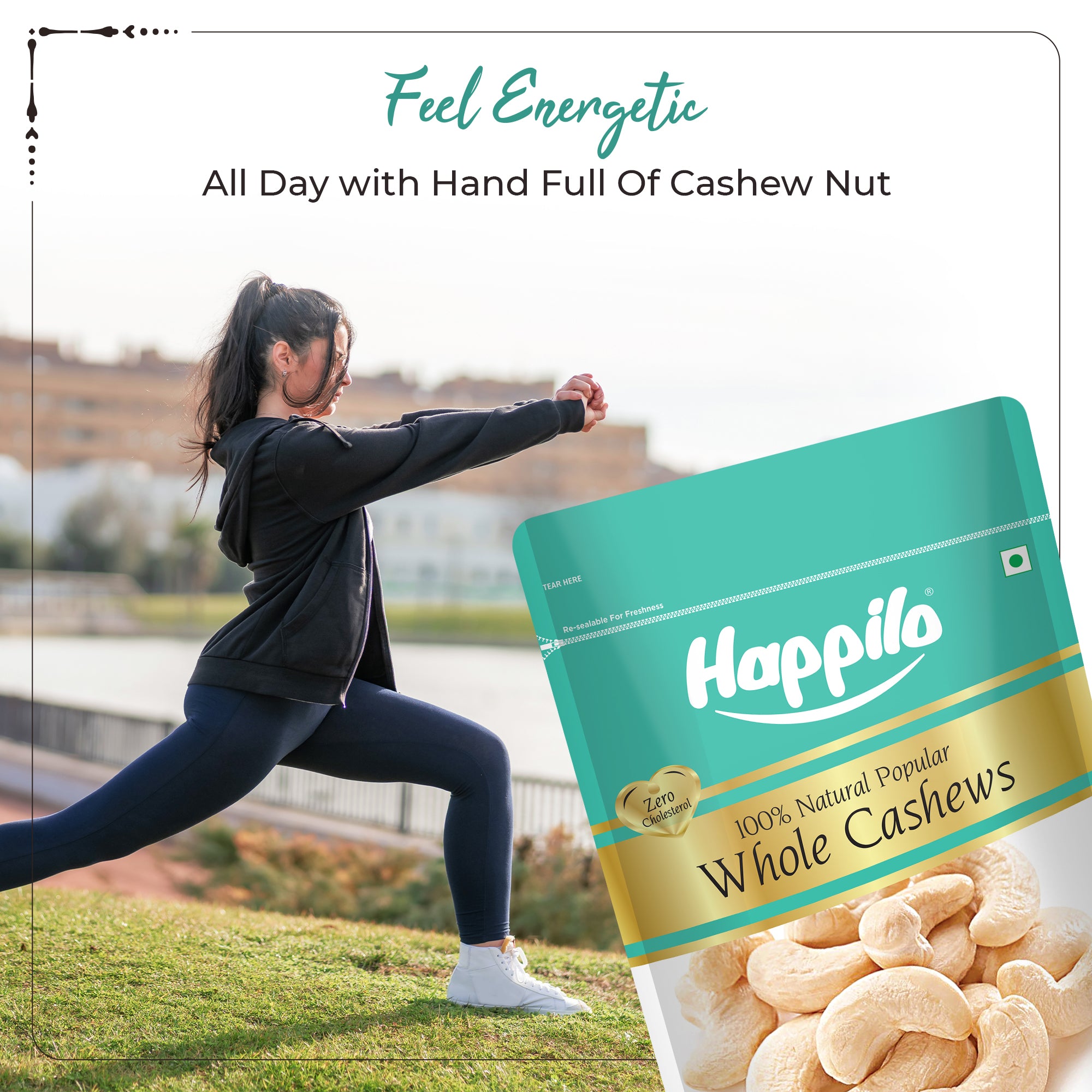 Happilo Natural Popular Cashews, Nutritious & Delicious Nuts, Signature Plain, High Fiber, Rich In Protein, 400g