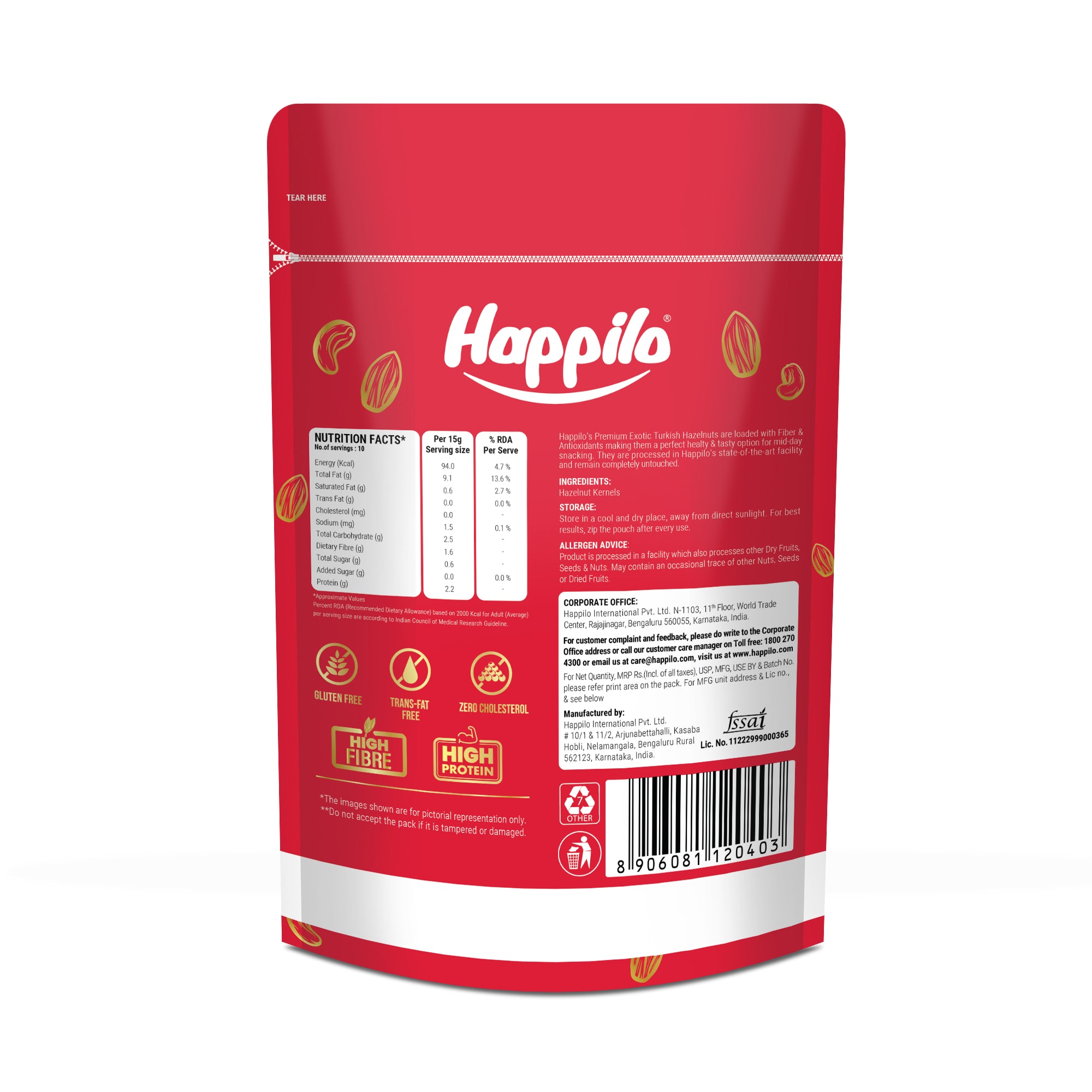 Happilo 100% Natural Premium Turkish Hazelnuts
