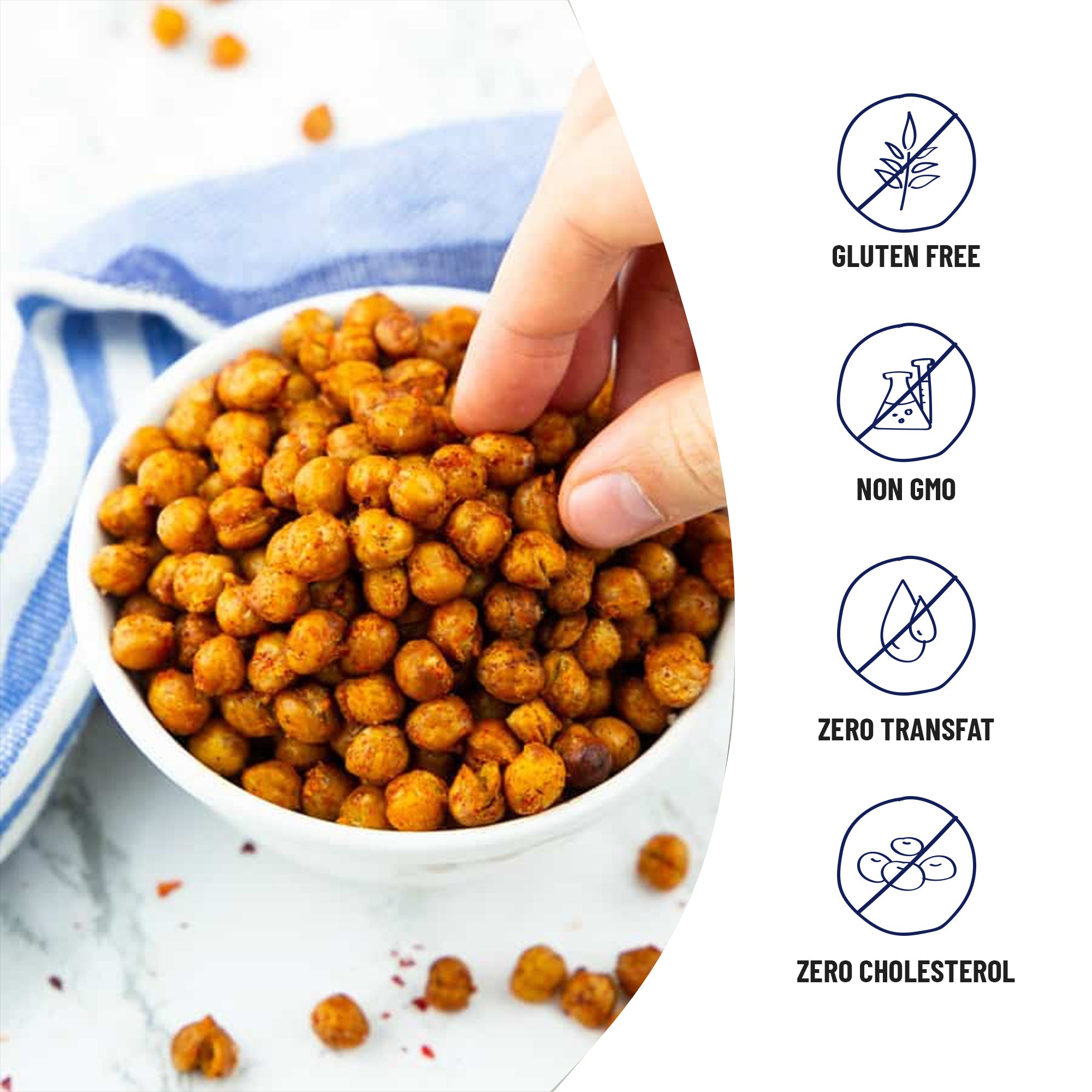 Happilo Premium Super Snack Magic Masala Chickpeas (Pack Of 3) 110g each, Crunchy and Delicious, Super Healthy