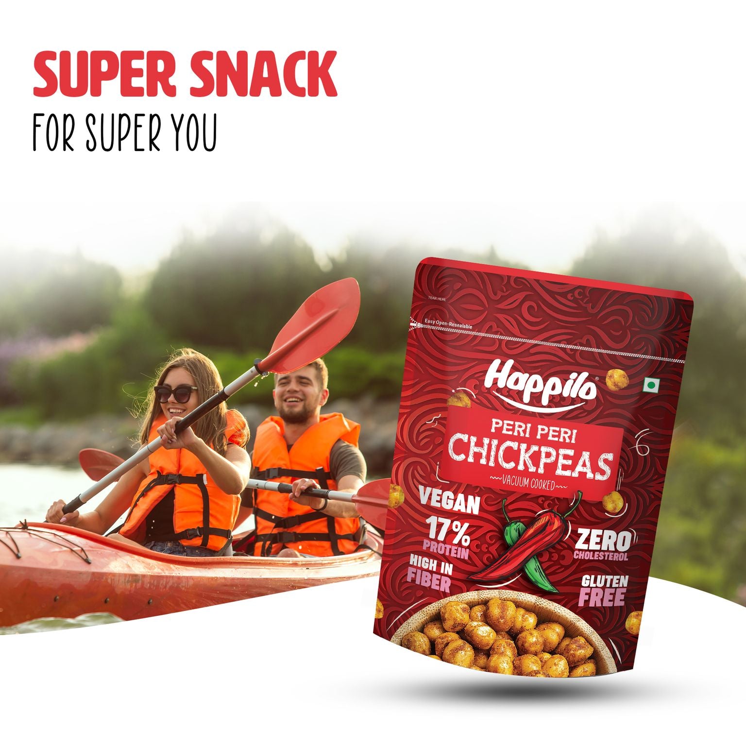 Happilo Chickpeas Combo 1320g (Magic Masala, Peri Peri, Terrific Tomato, Chili Garlic, Thai Chili, Himalayan Salt & Pepper Each 110g*2)