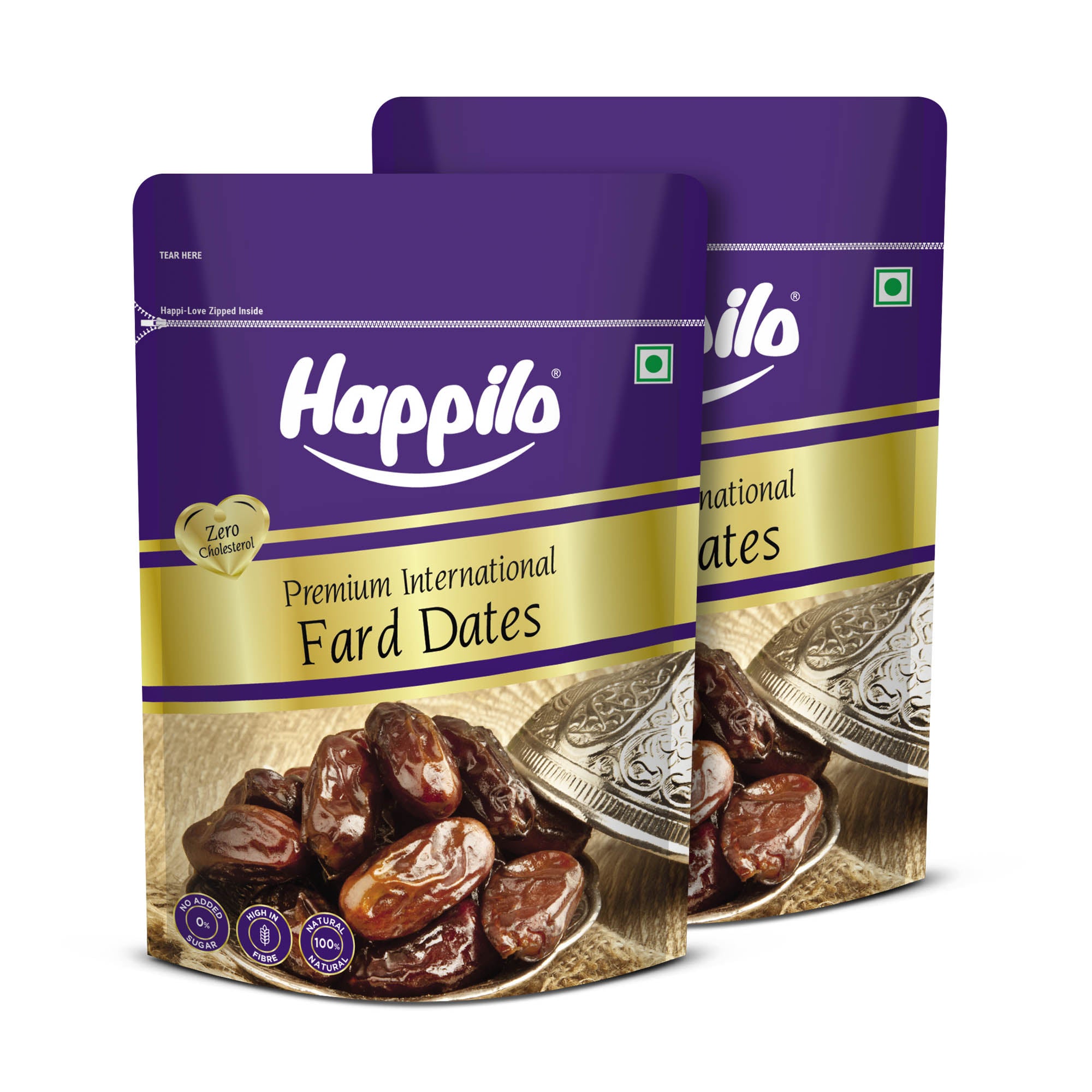 Happilo Premium Fard Dates 500g (Pack of 2), Natural Nutrient Powerhouse, Wholesome Snack