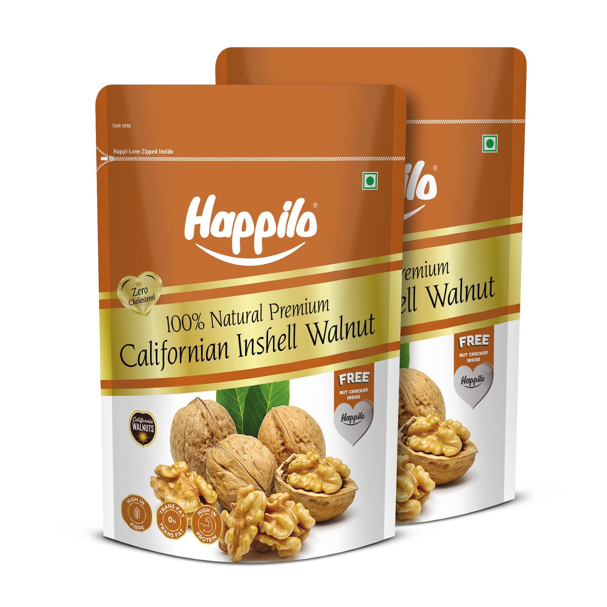 Happilo Premium Whole California Inshell Walnuts with Free Nut Cracker