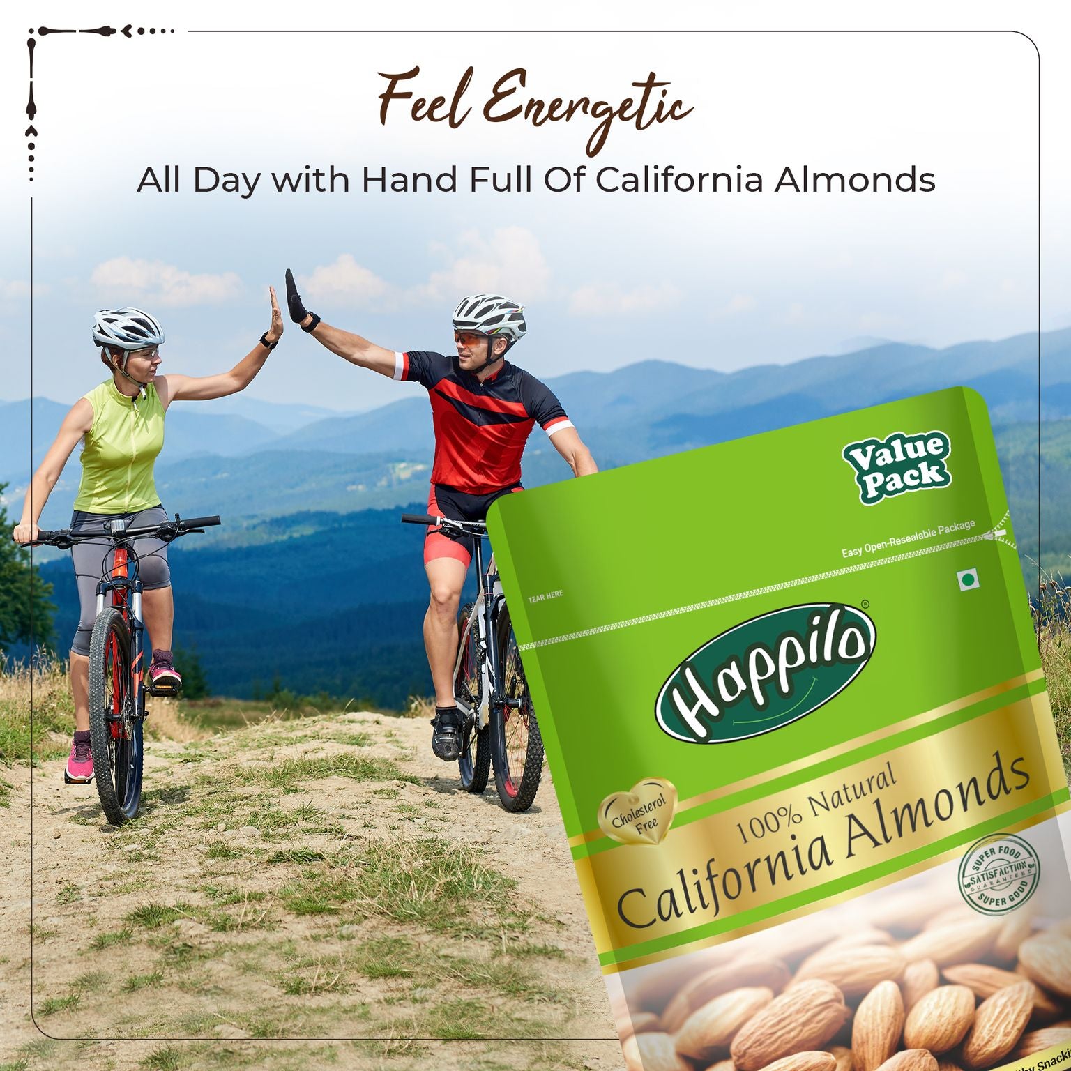 Happilo Premium International SuperMOM Trial Mix Combo 950g (California Walnut Kernels 200g, Omani Dates 250g & California Almonds 500g)