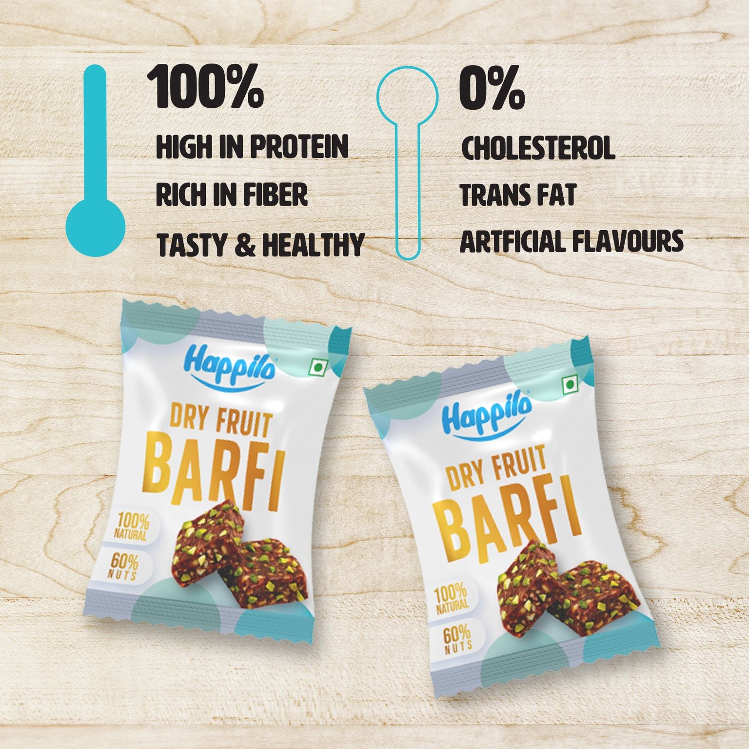 Happilo Premium International Dates Dry Fruit BarFi 20g (Pack of 36)
