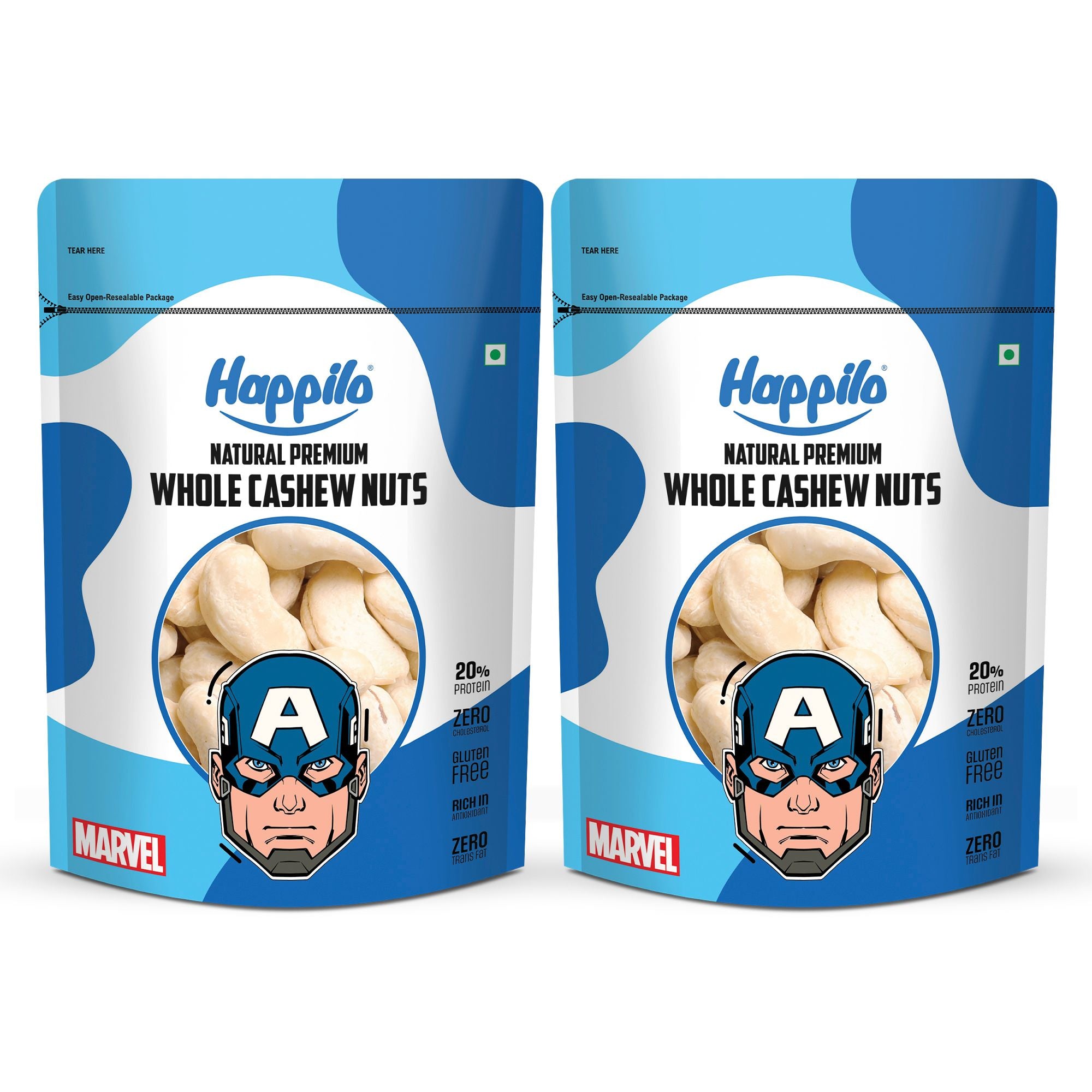 Captain America Edition Natural Whole Cashews 500g