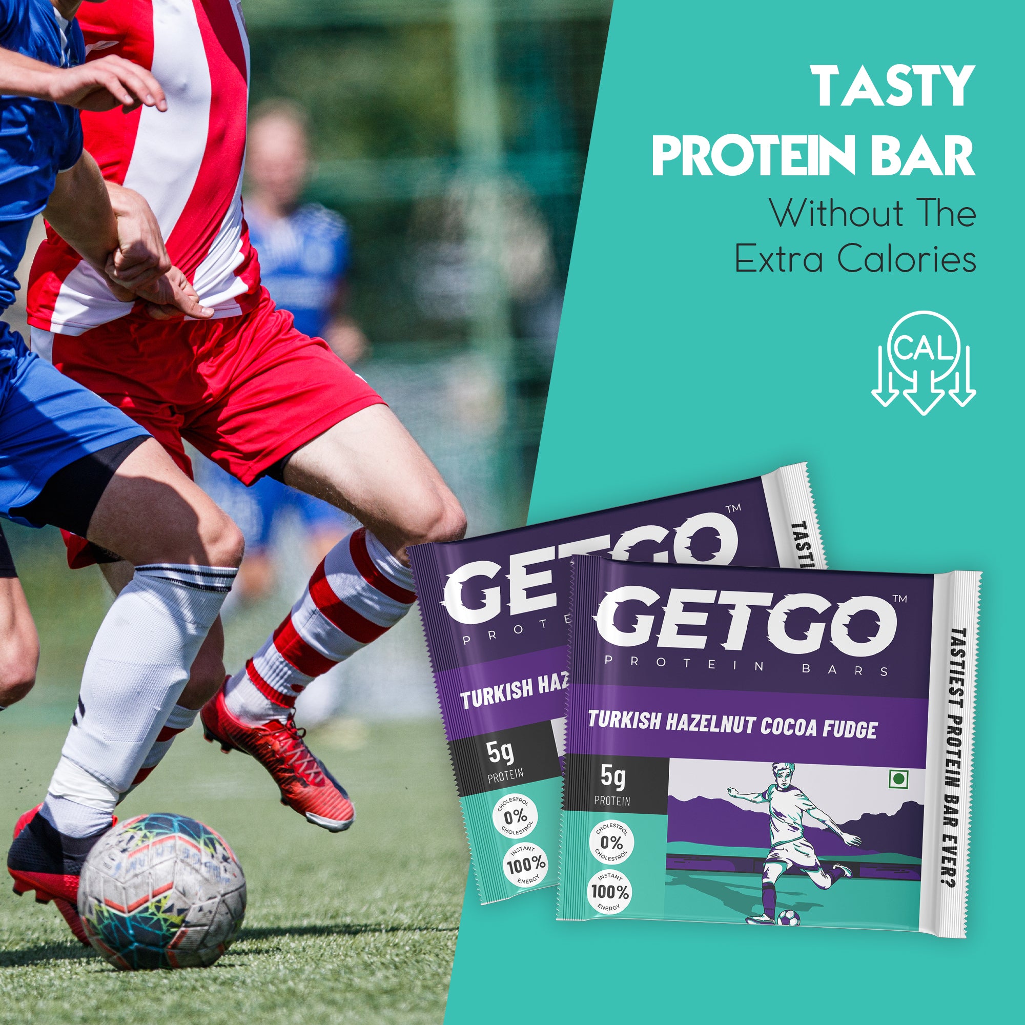 GetGo Turkish Hazelnut Cocoa Fudge Protein Bar 22g