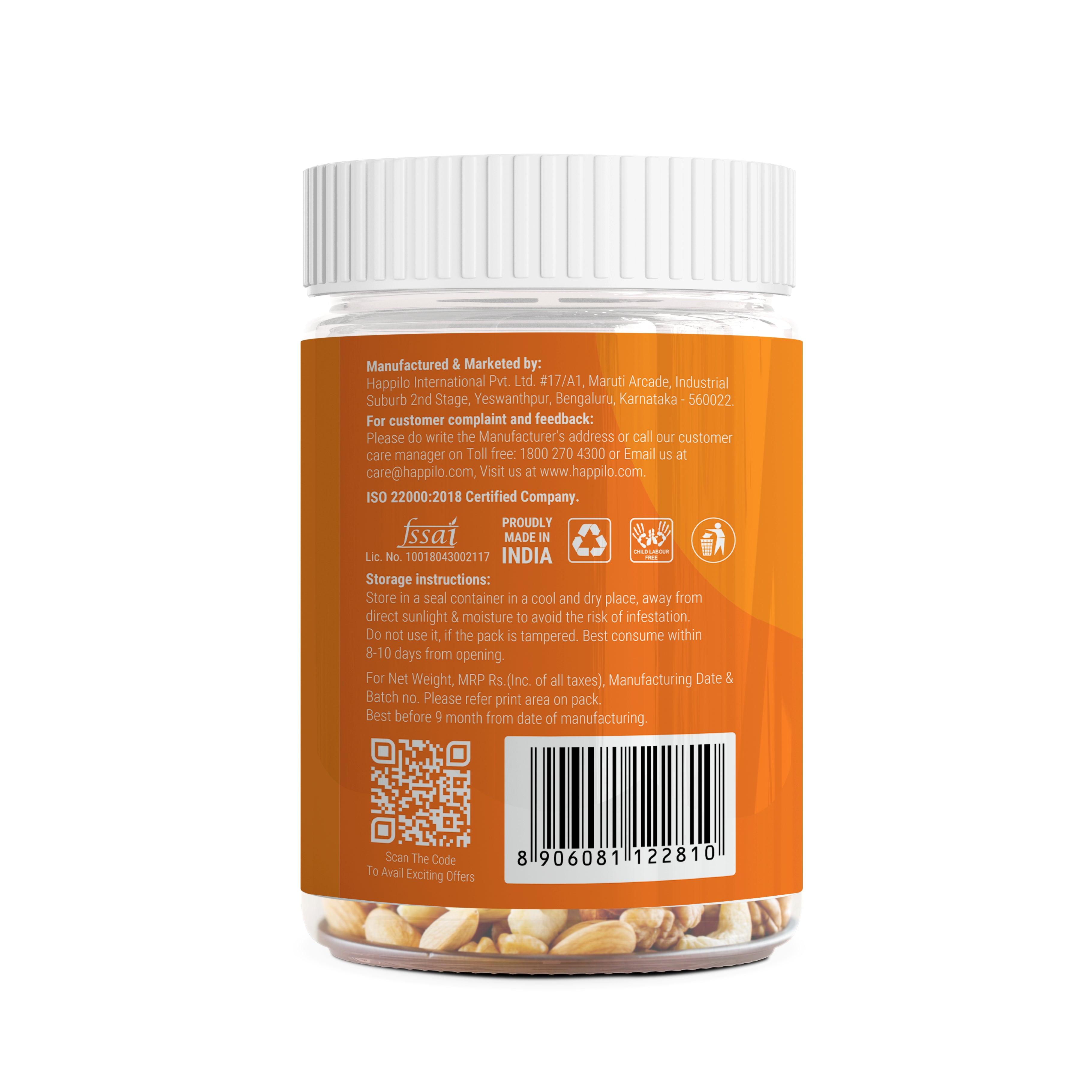Happilo Premium International Smoked Thai Chilly Dry Fruit Mix 200g
