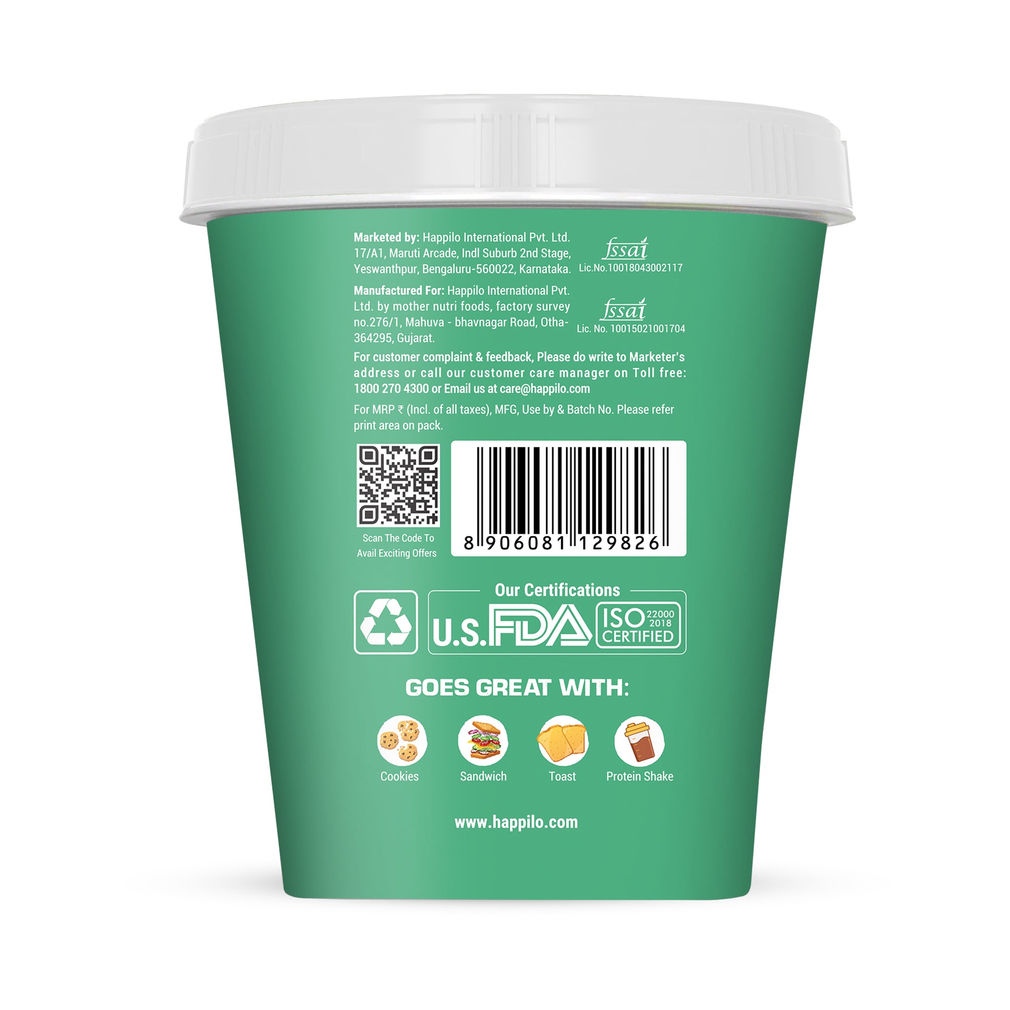 Happilo Classic Peanut Butter Crunchy 1kg