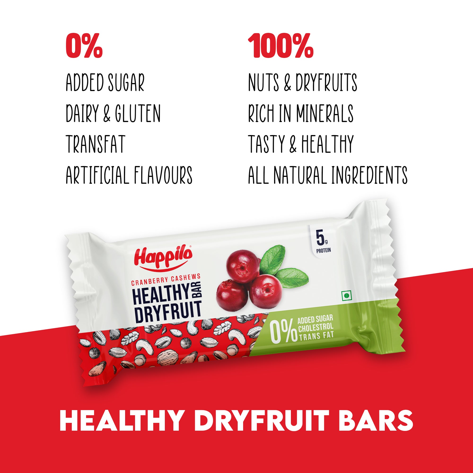 Cranberry Cashews Dry Fruit Bar (6x35g)
