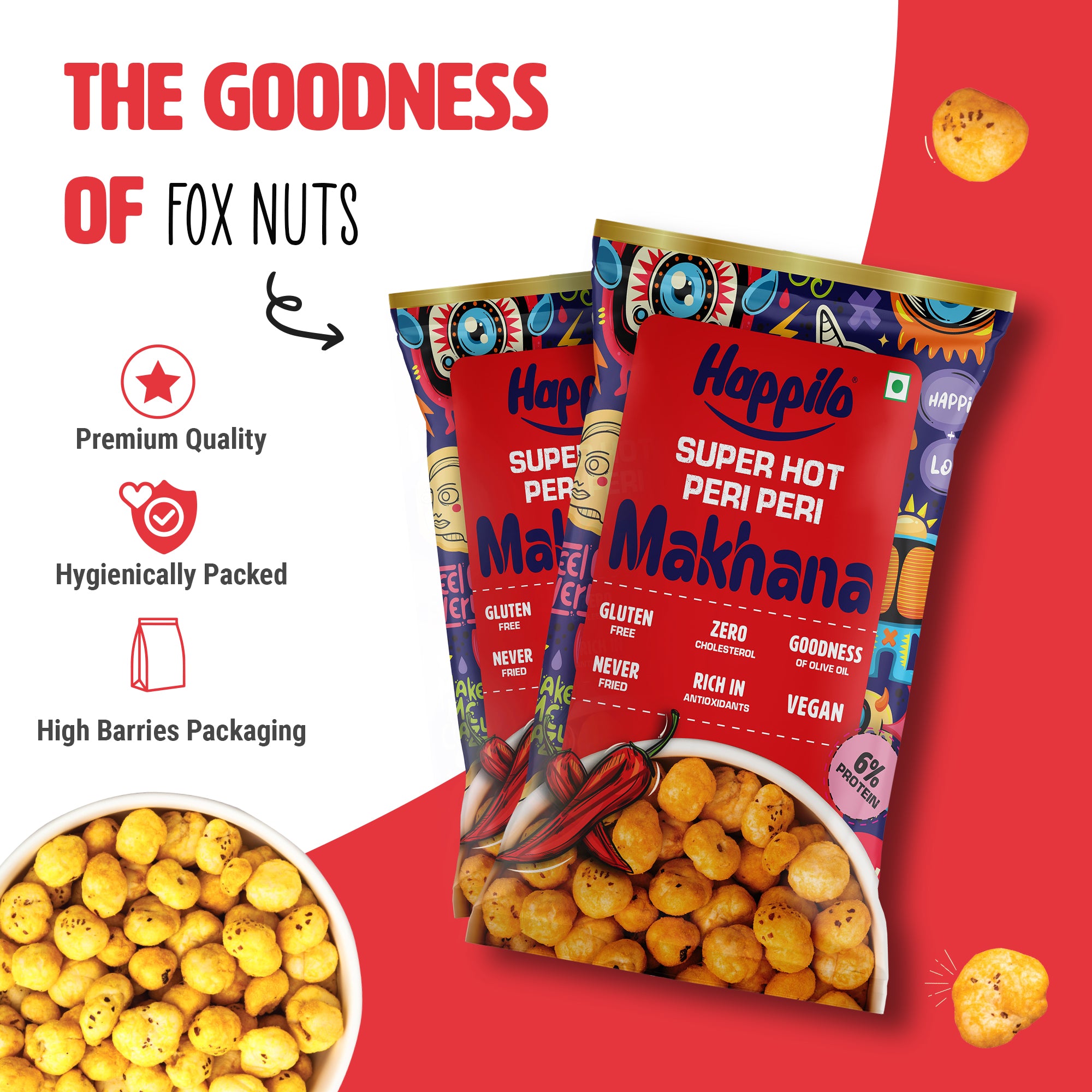 Happilo Premium Super Snack Makhana Peri Peri