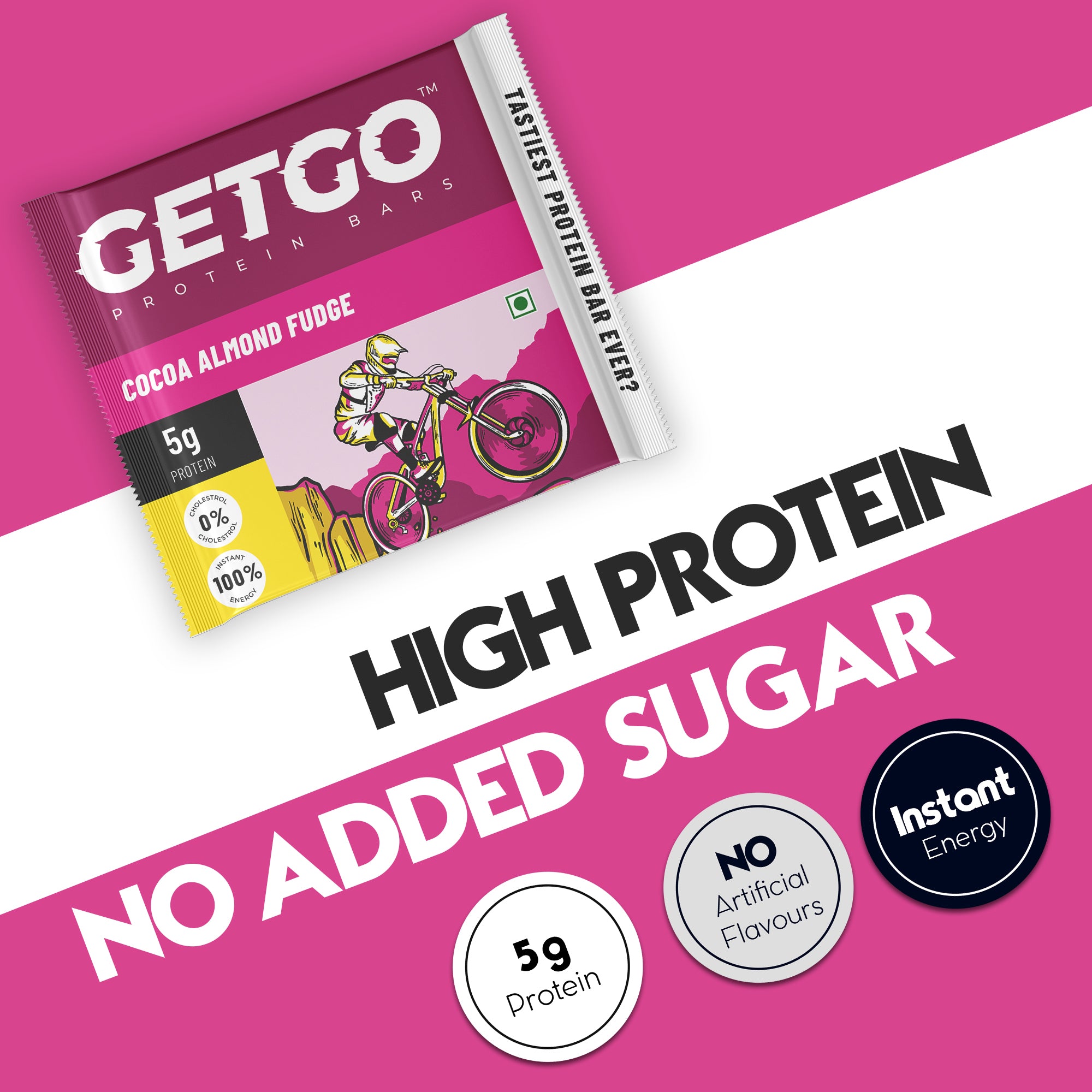 GetGo Cocoa Almond Fudge Protein Bar 22g