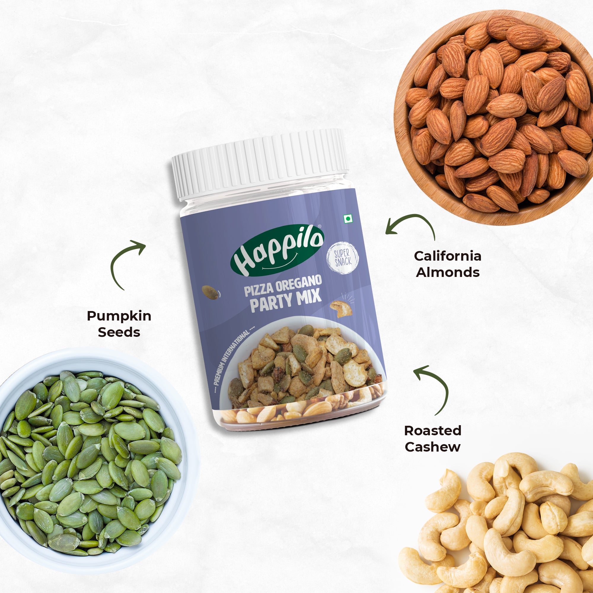 Happilo Premium International Pizza Oregano Party Mix 200g