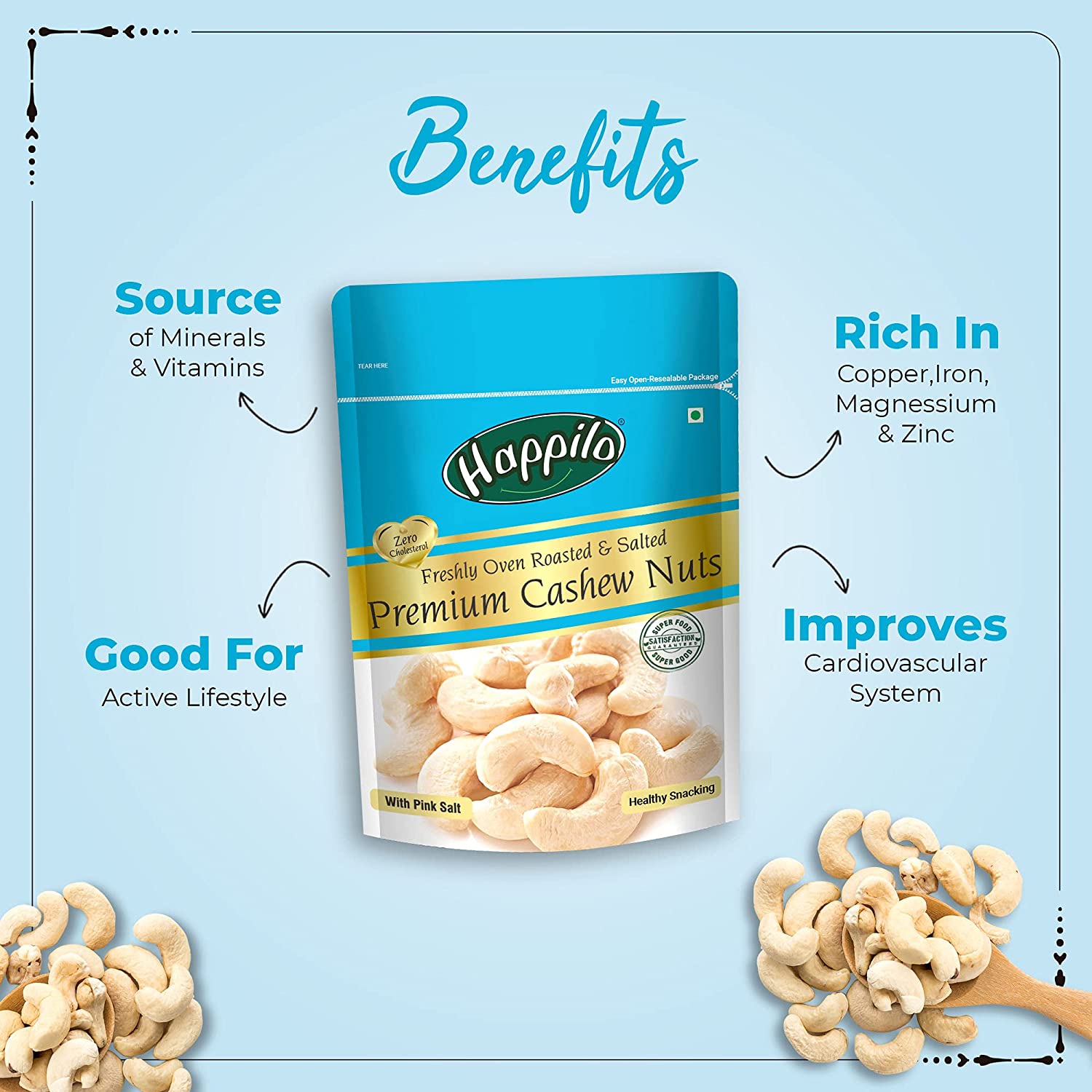 Happilo Premium Nuts & Dry Fruit Combo Dry Fruits (Salted Almonds, Salted Cashews, Salted Pumpkin, Salted Pistachios) 280g