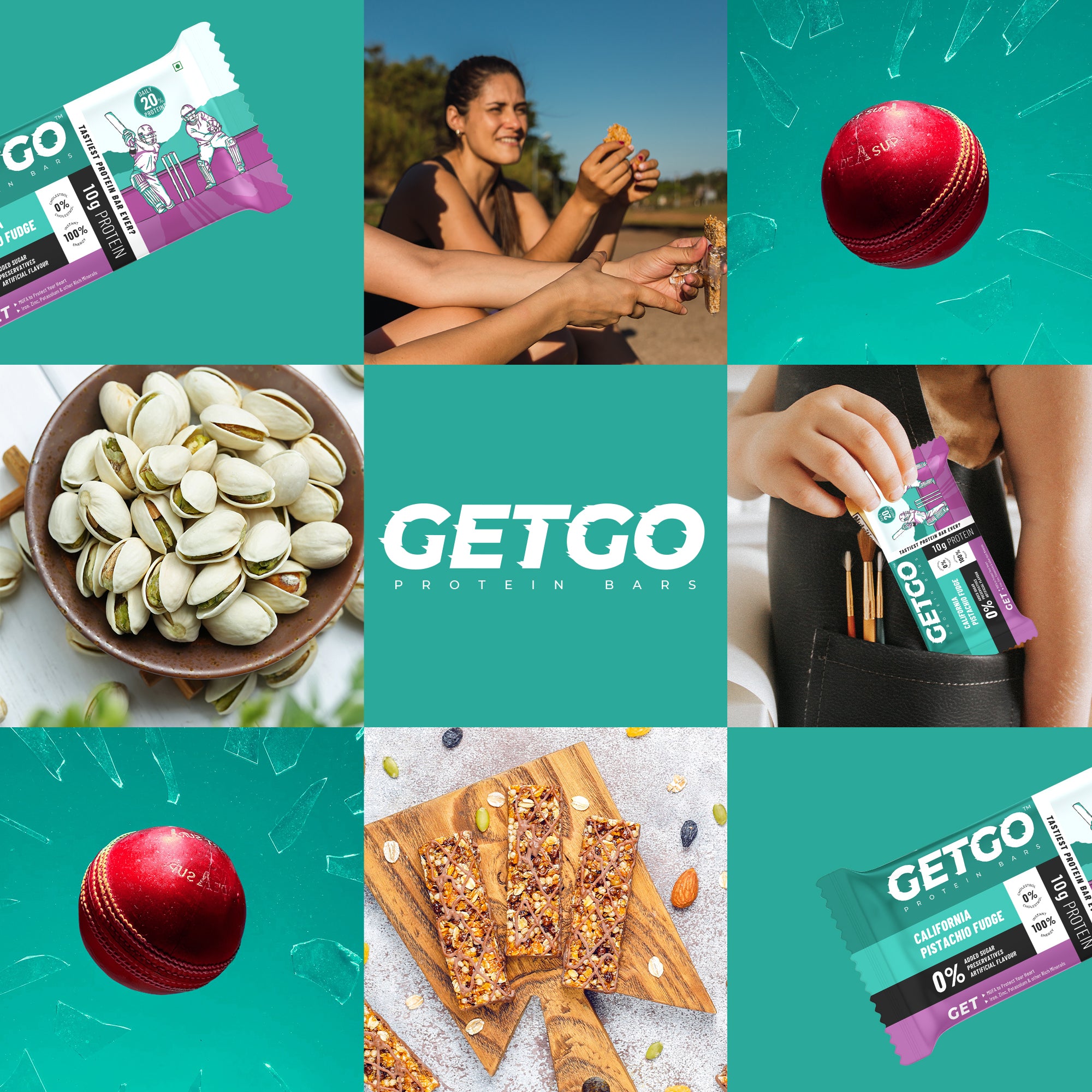 GetGo California Pistachio Fudge Protein Bar 43g