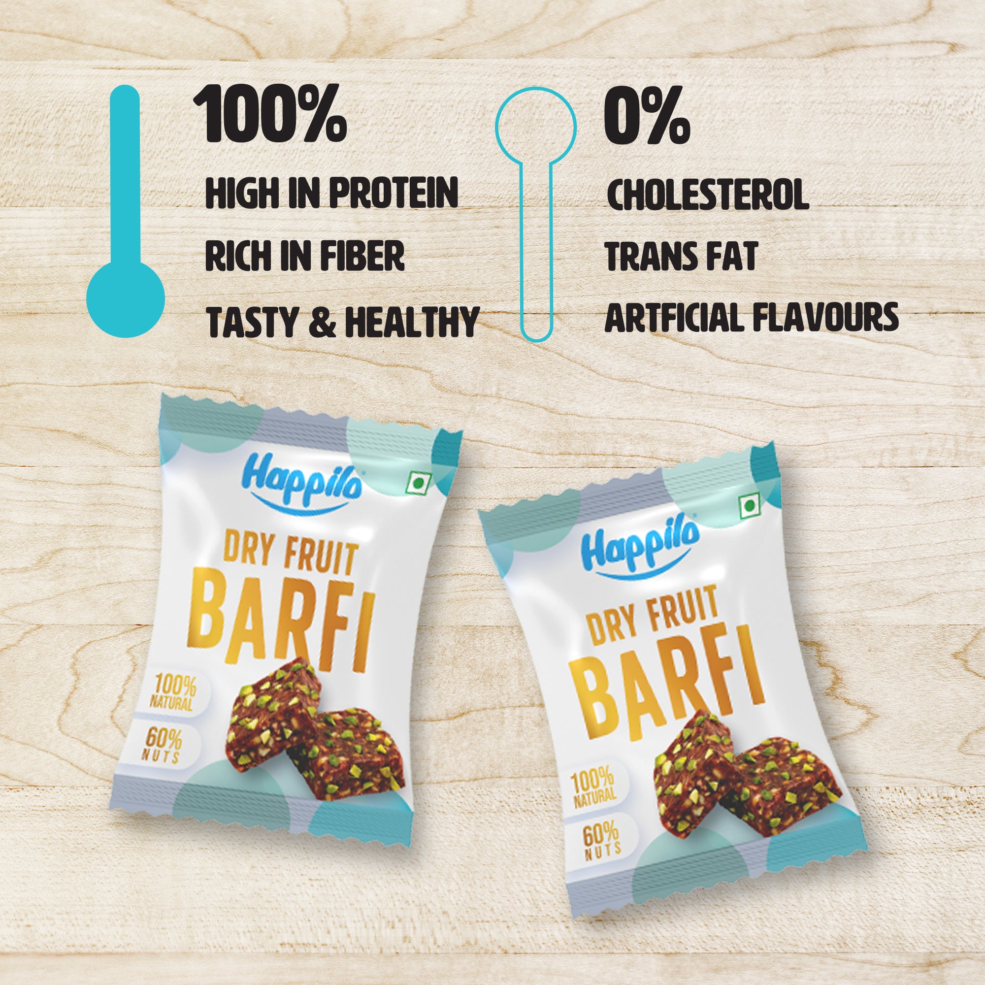 Happilo Premium Dry Fruit Barfi Celebration 200g (20gX10)