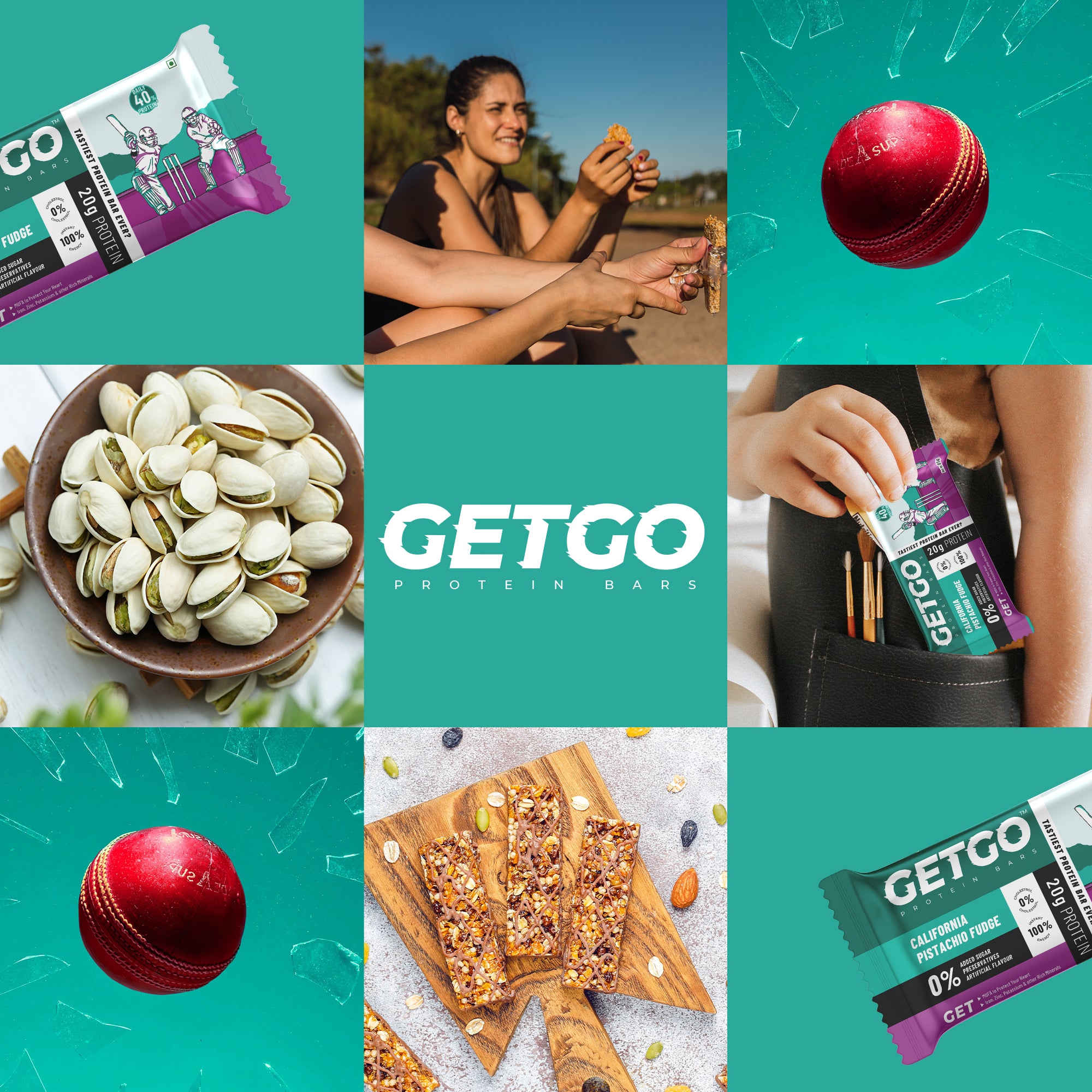 GetGo California Pistachio Fudge Protein Bar 85g
