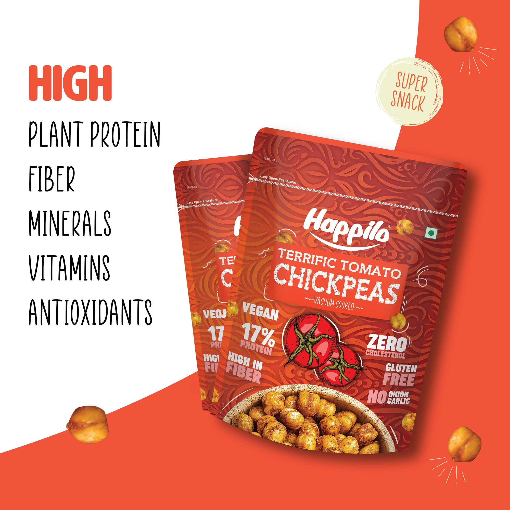 Happilo Chickpeas, Peanut, Makhana and Party Mix Combo 1160g