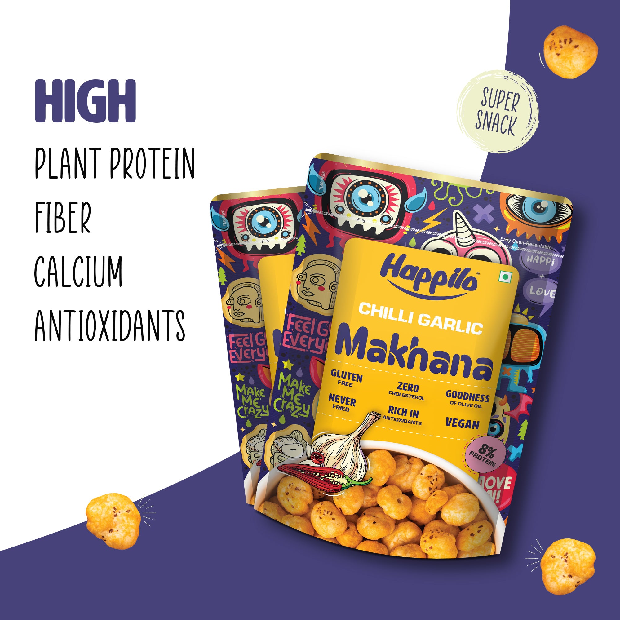 Happilo Chickpeas, Peanut, Makhana and Party Mix Combo 1160g