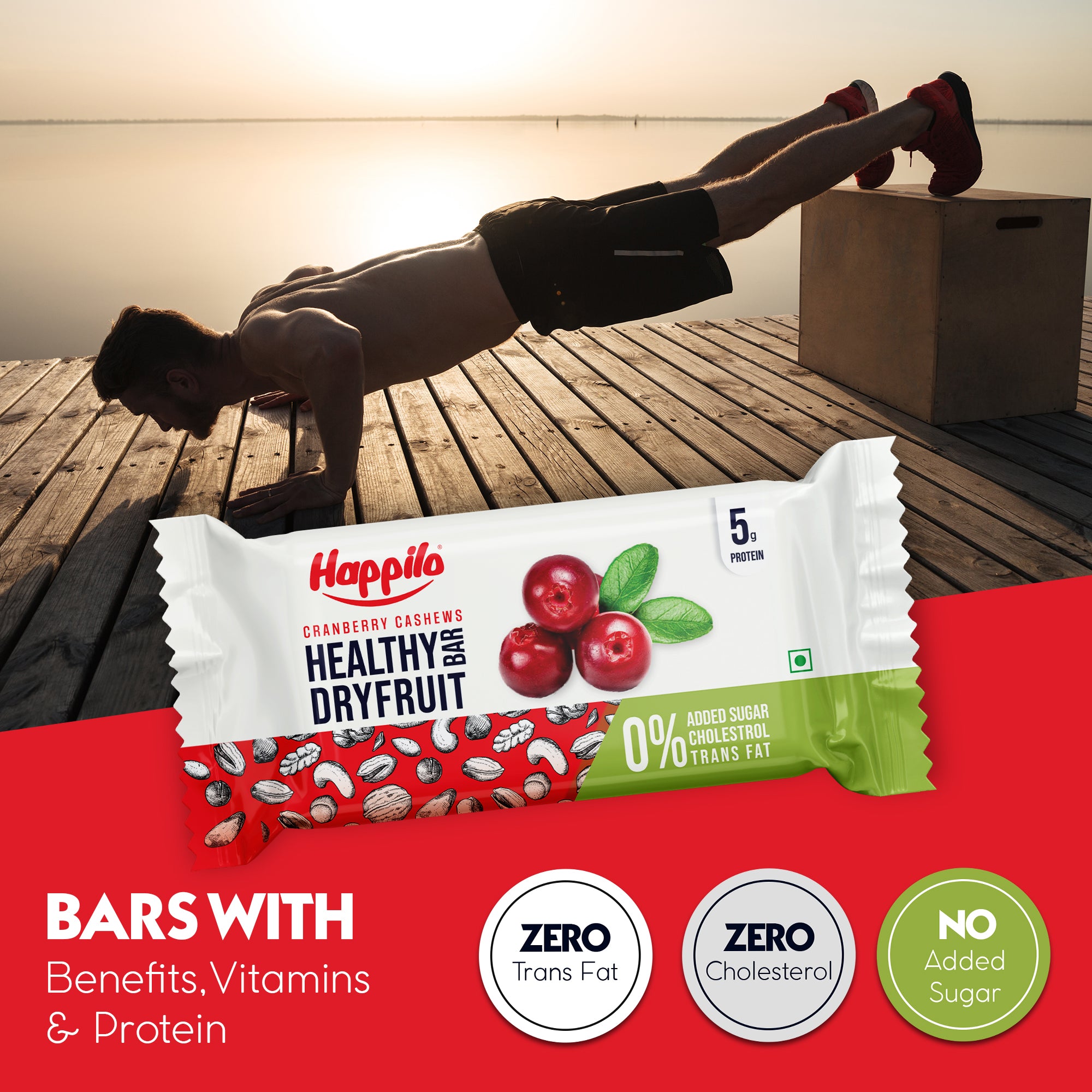 Cranberry Cashews Dry Fruit Bar (6x35g)