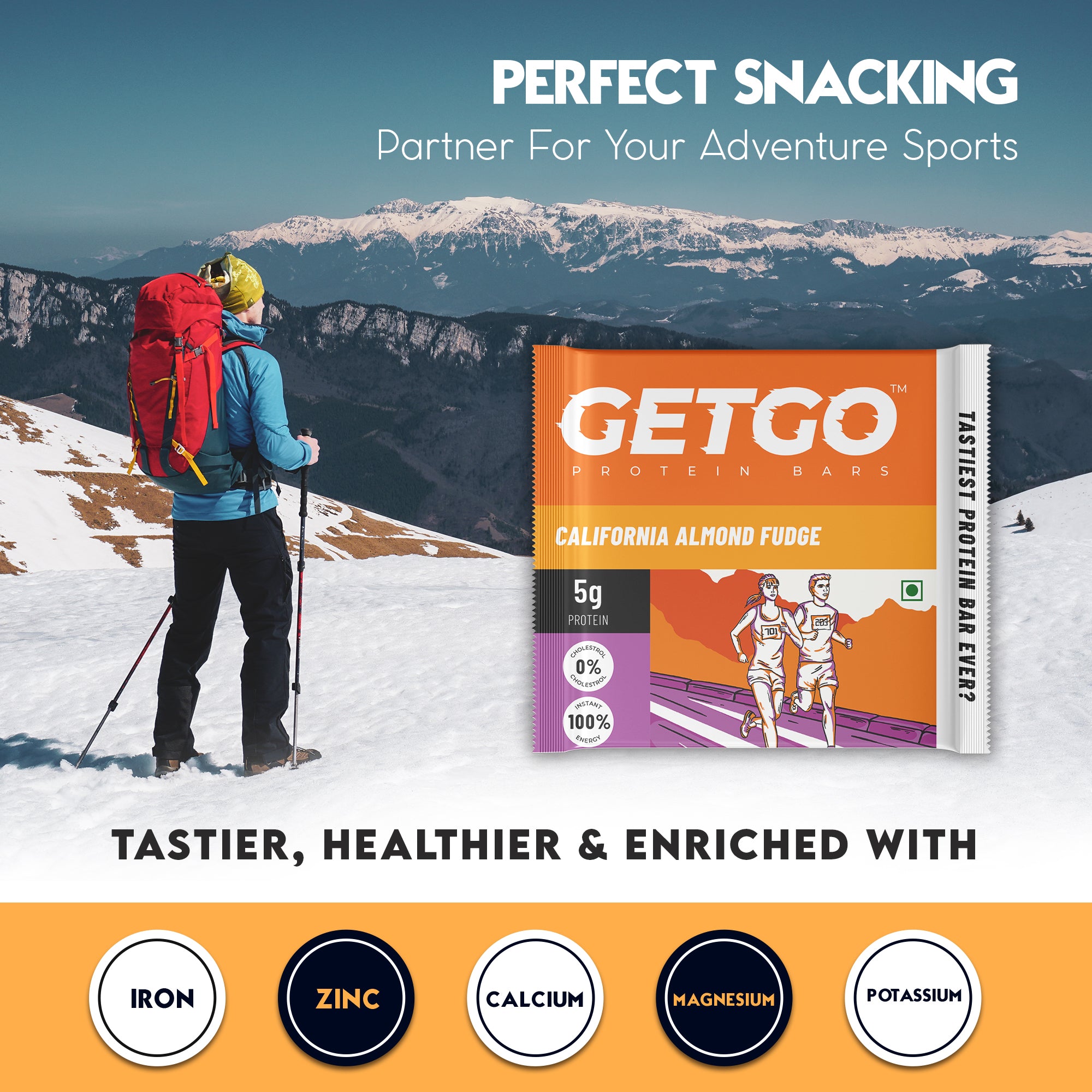 GetGo California Almond Fudge Protein Bar 22g