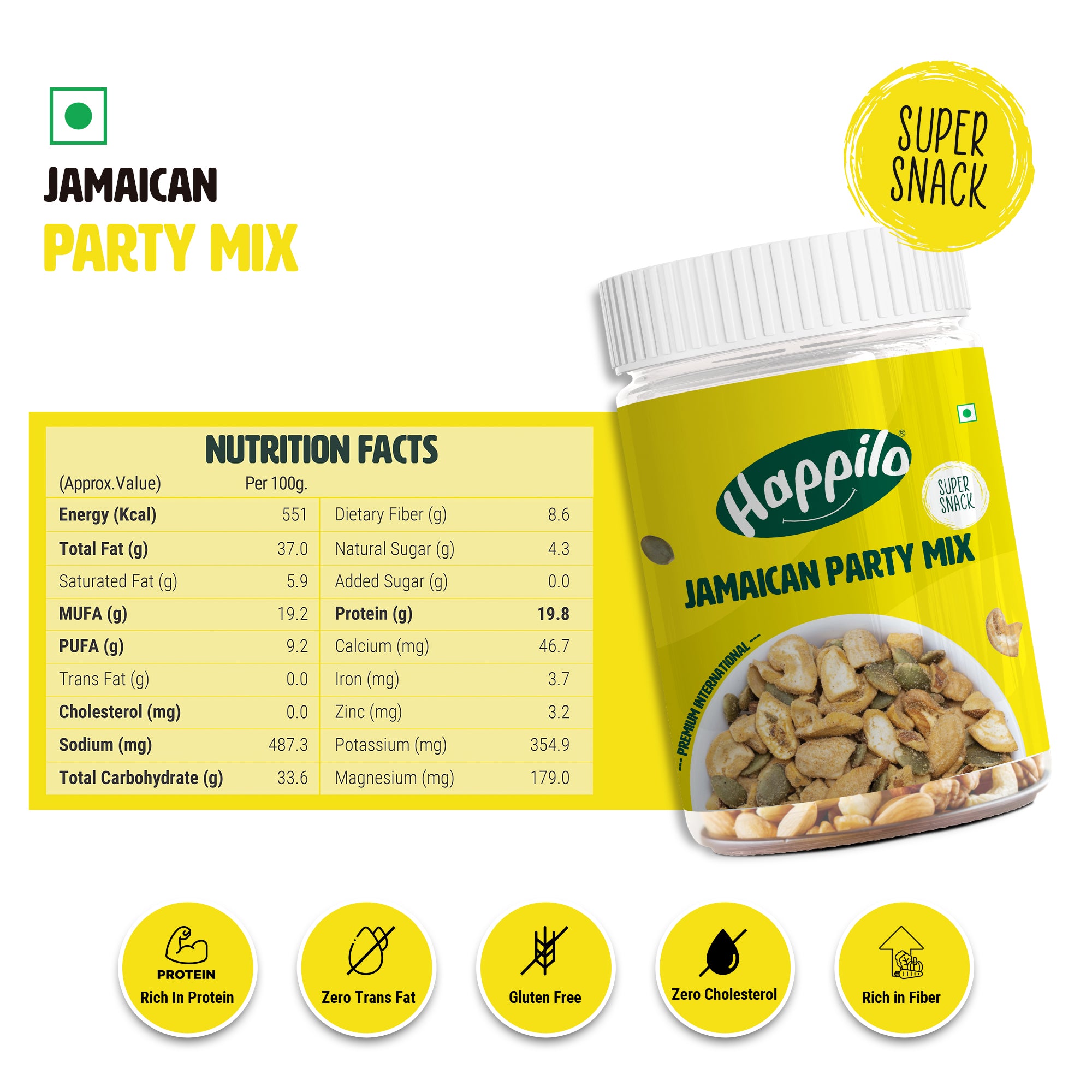Happilo Premium International Jamaican Party Mix 200g