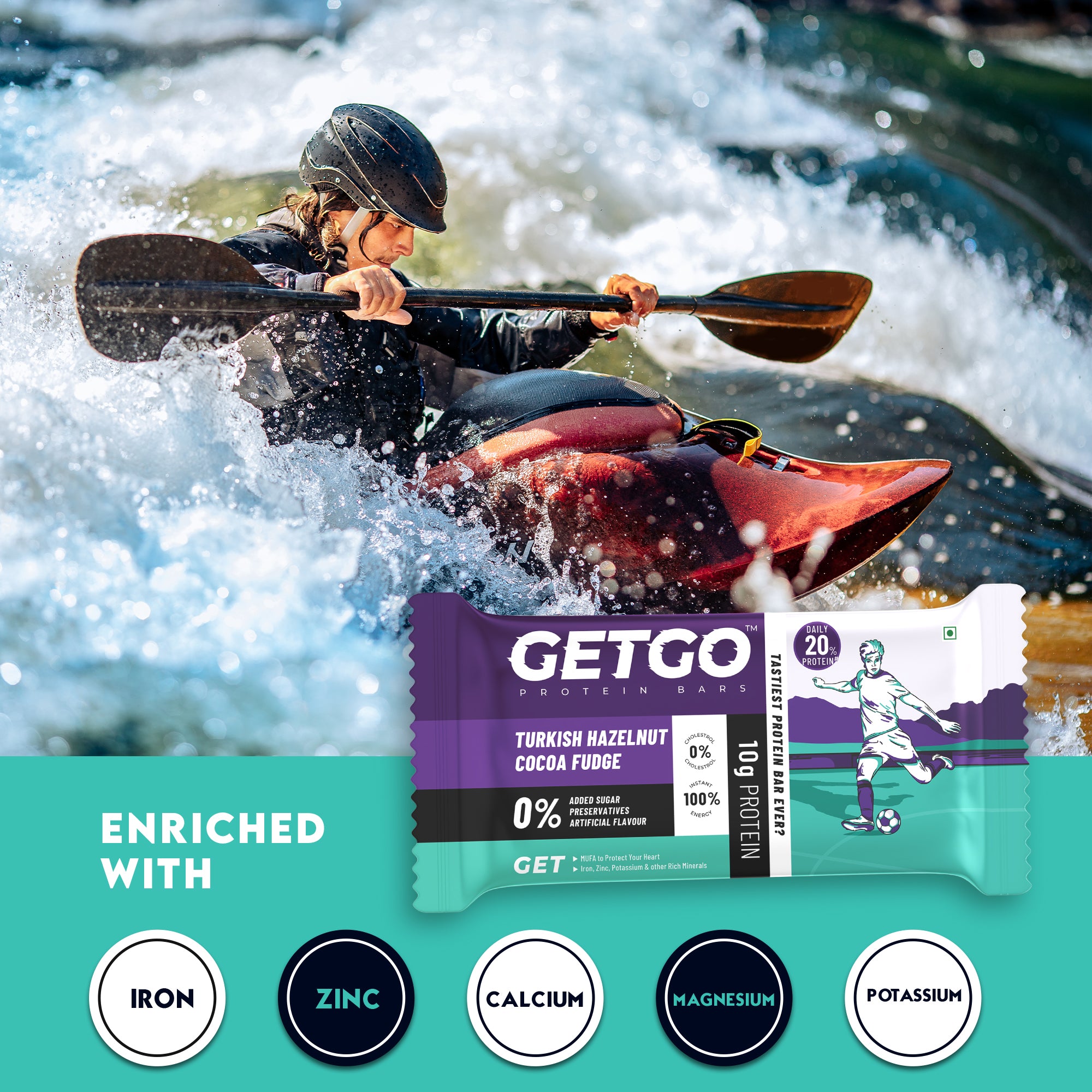 GetGo Turkish Hazelnut Cocoa Fudge Protein Bar 43g