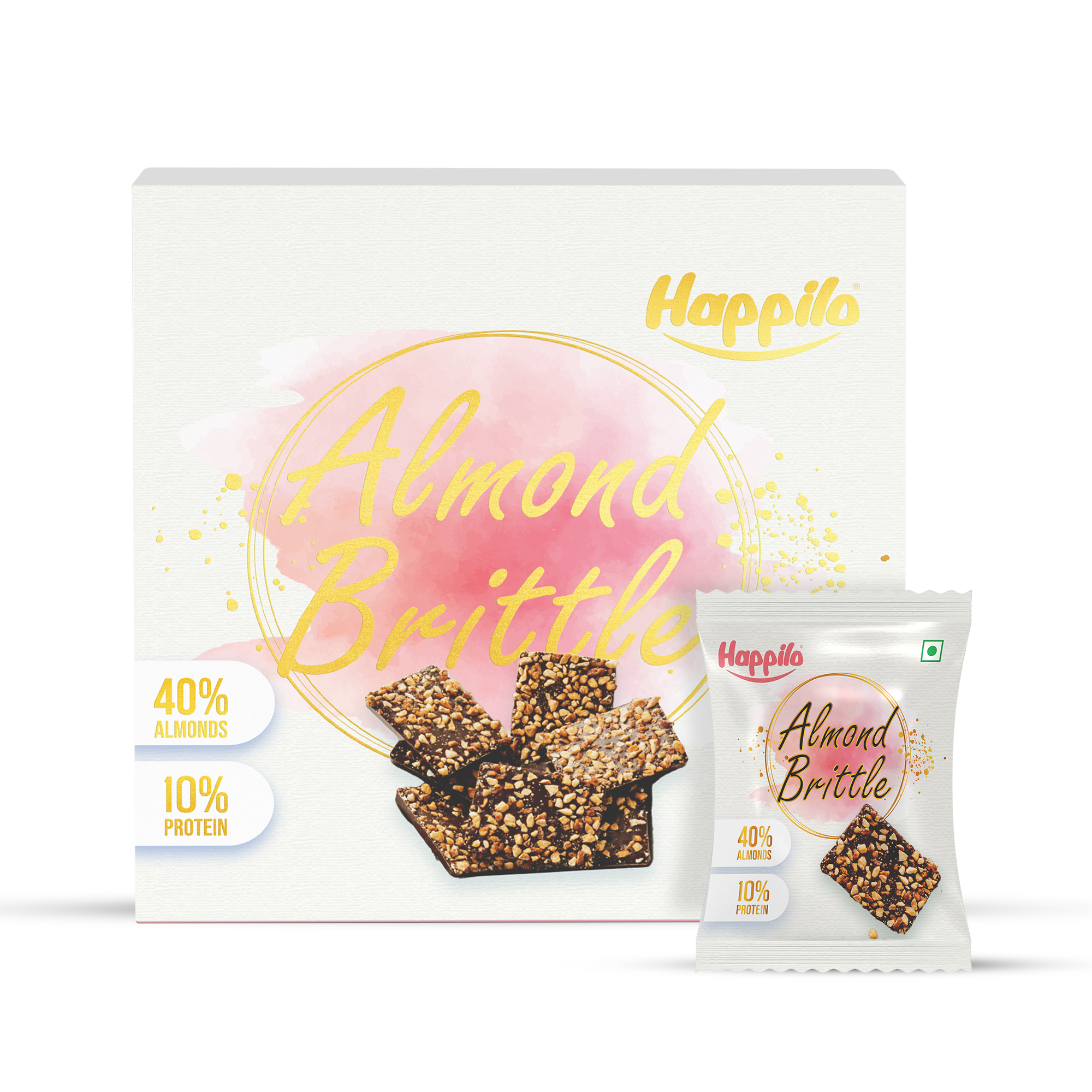 Happilo Premium Almond Brittle Celebrations Pack 170g (17gX10)